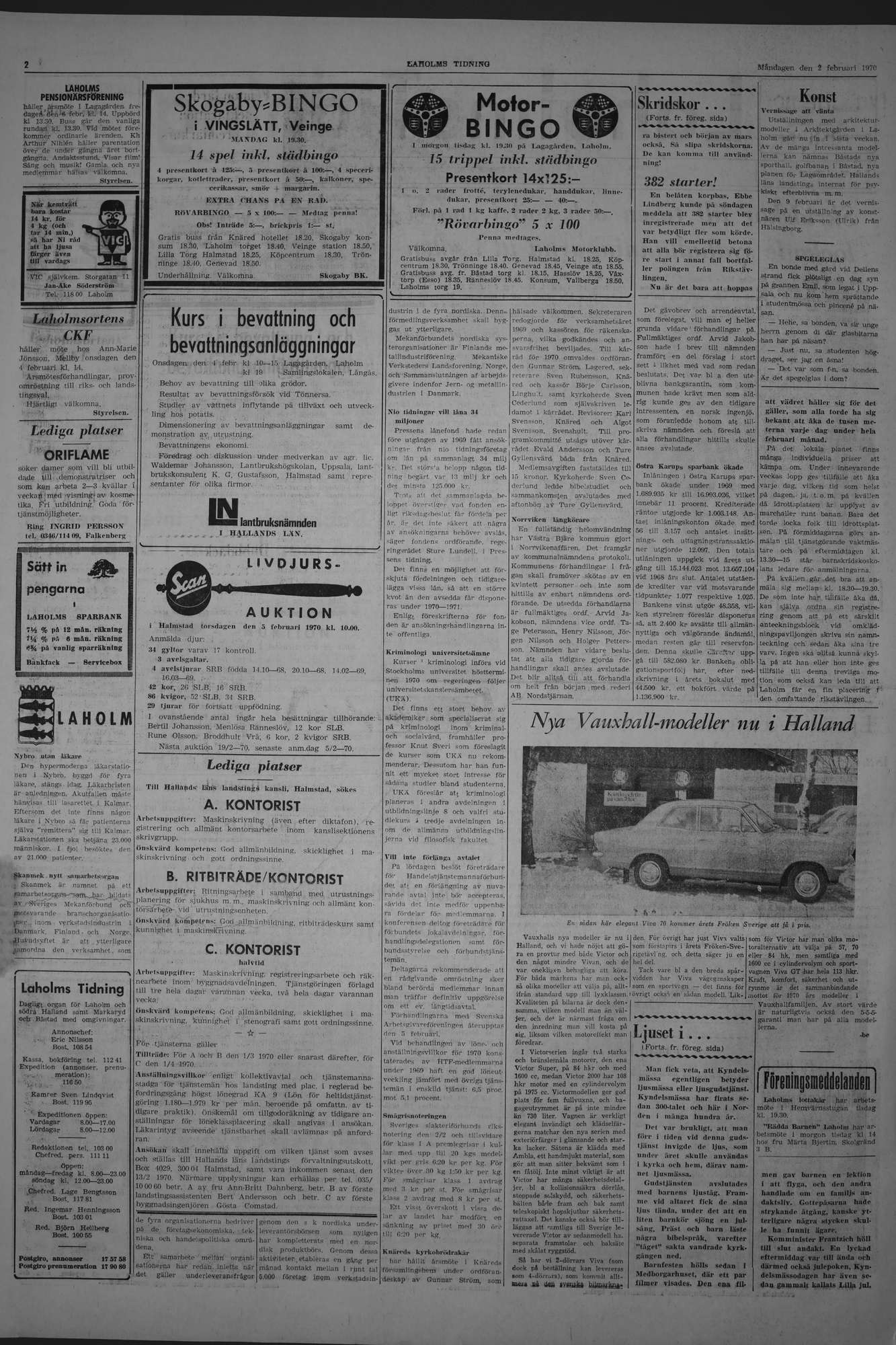Laholms Tidning Måndag 2 februari 1970, sida 2