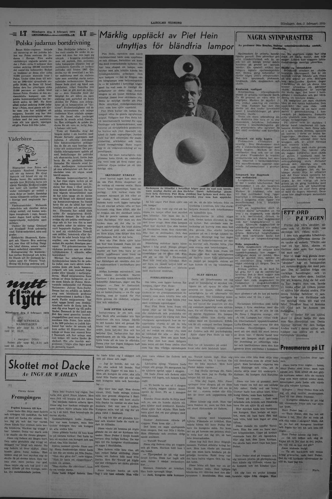 Laholms Tidning Måndag 2 februari 1970, sida 4