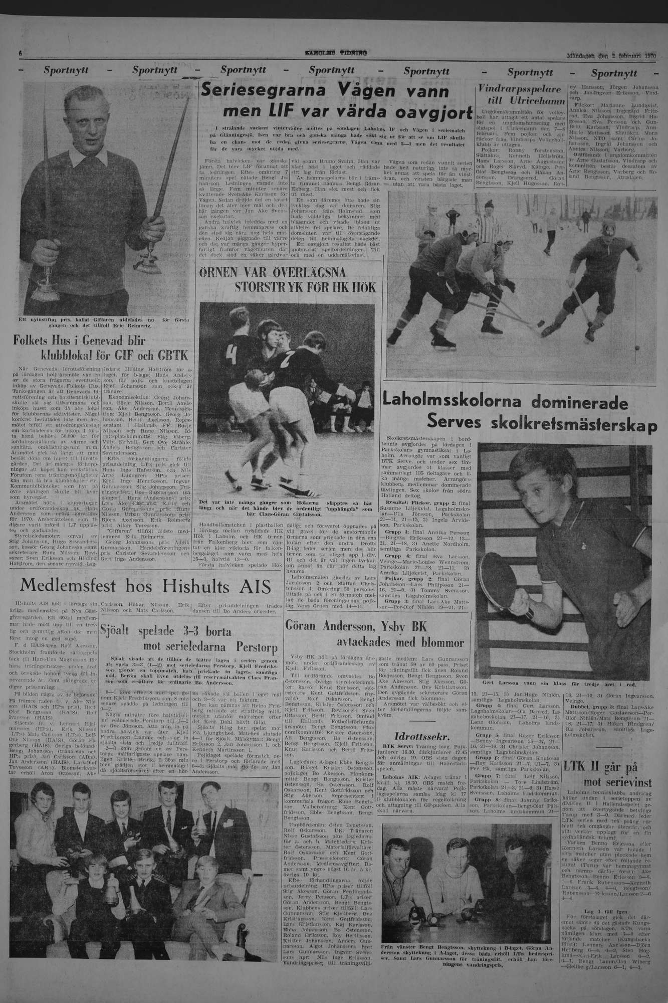 Laholms Tidning Måndag 2 februari 1970, sida 6