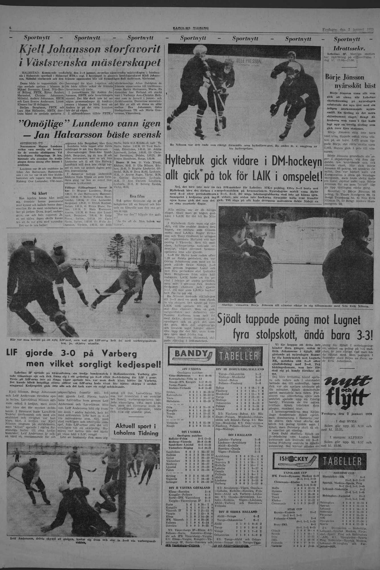 Laholms Tidning Fredag 2 januari 1970, sida 6