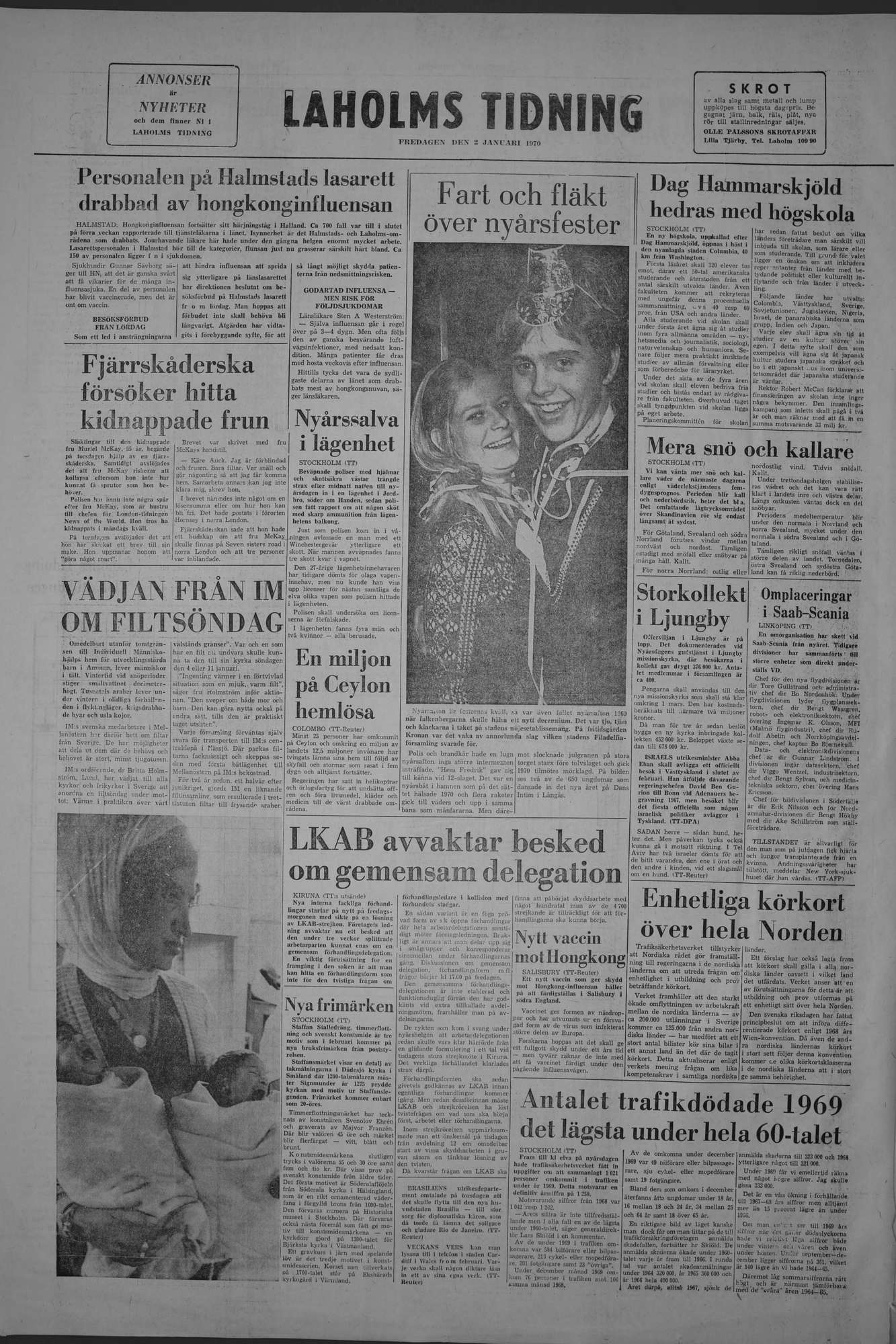 Laholms Tidning Fredag 2 januari 1970, sida 8