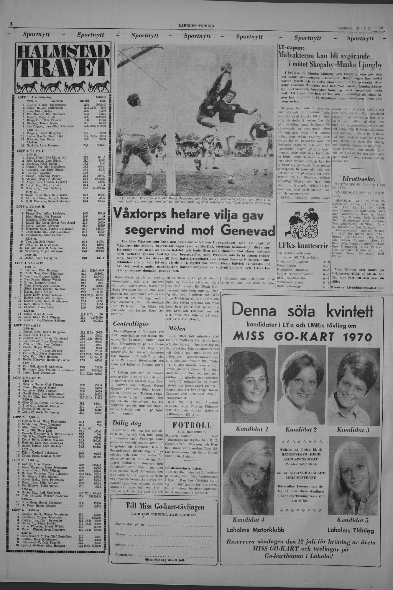 Laholms Tidning Torsdag 2 juli 1970, sida 6