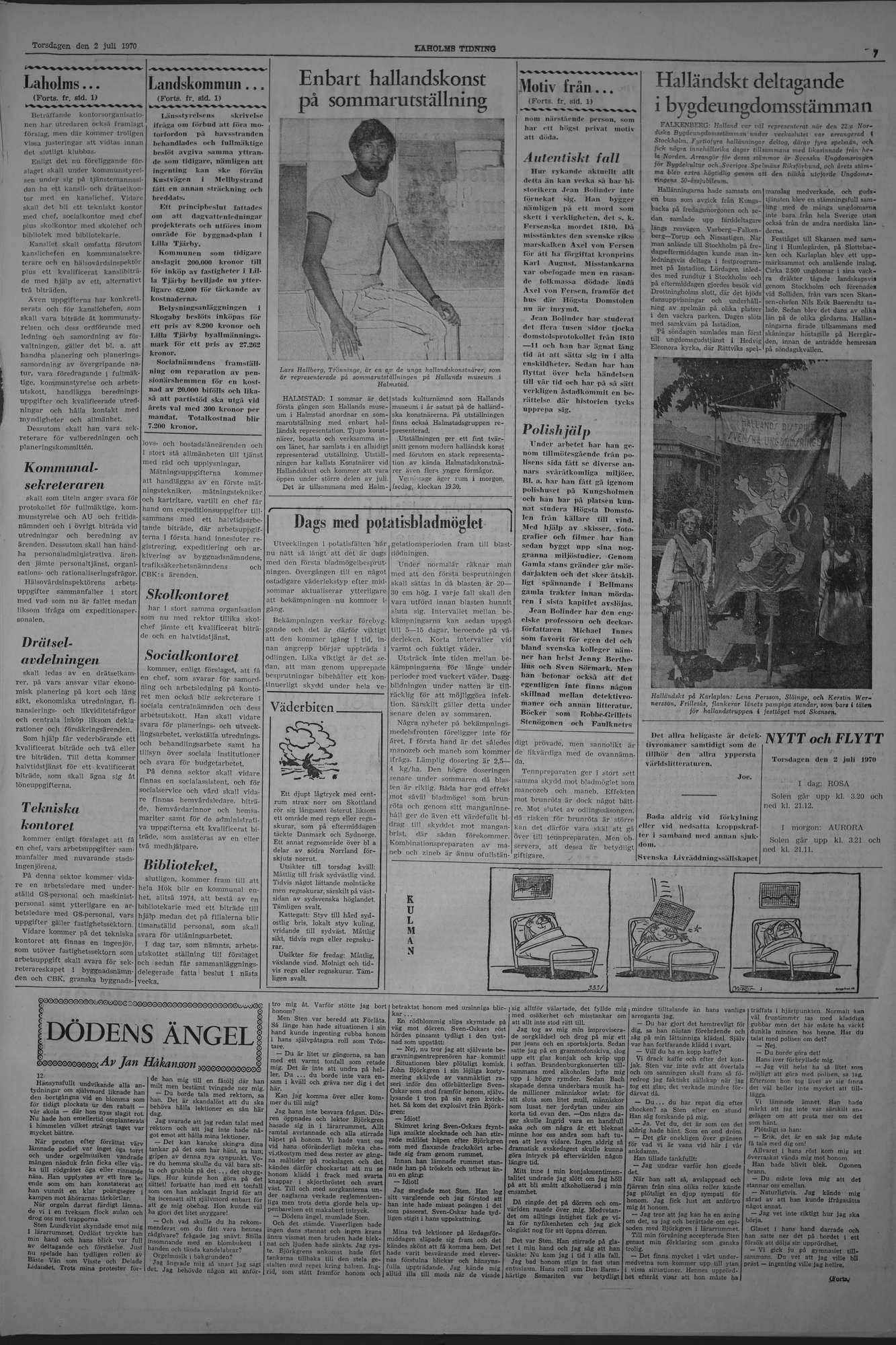 Laholms Tidning Torsdag 2 juli 1970, sida 7