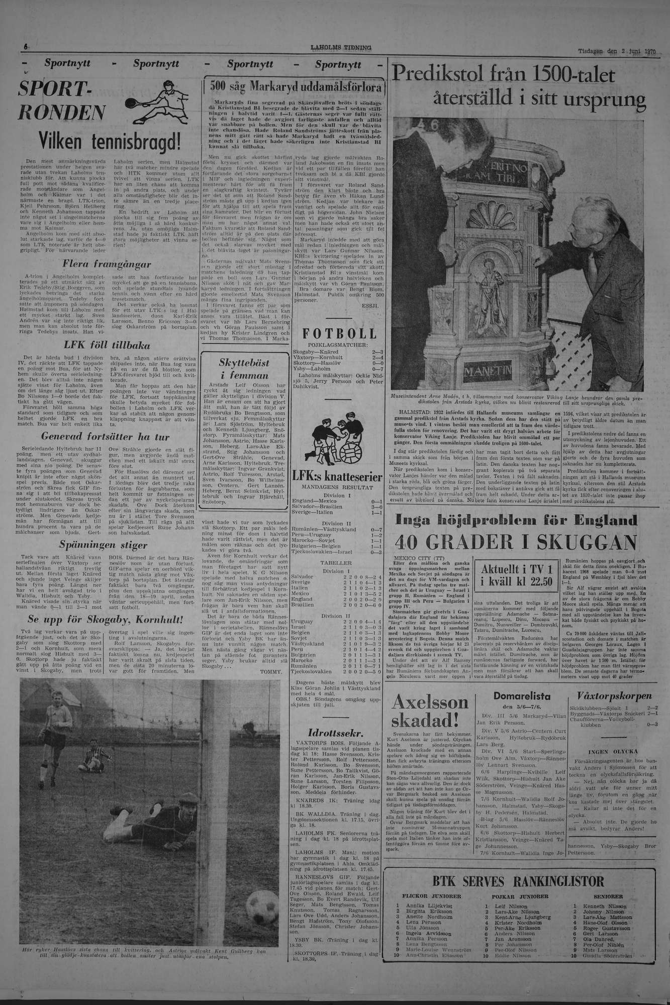 Laholms Tidning Tisdag 2 juni 1970, sida 6