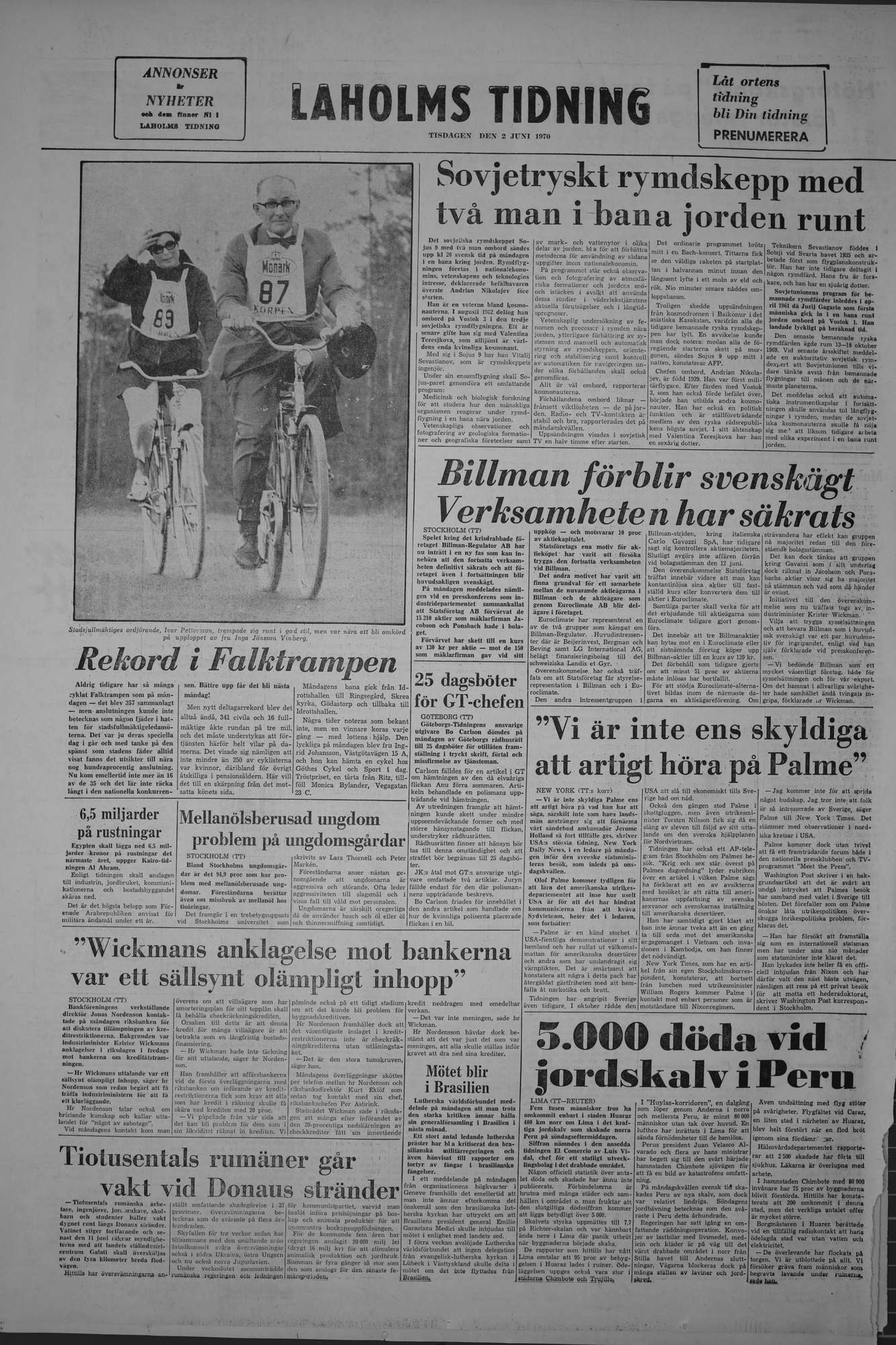 Laholms Tidning Tisdag 2 juni 1970, sida 8