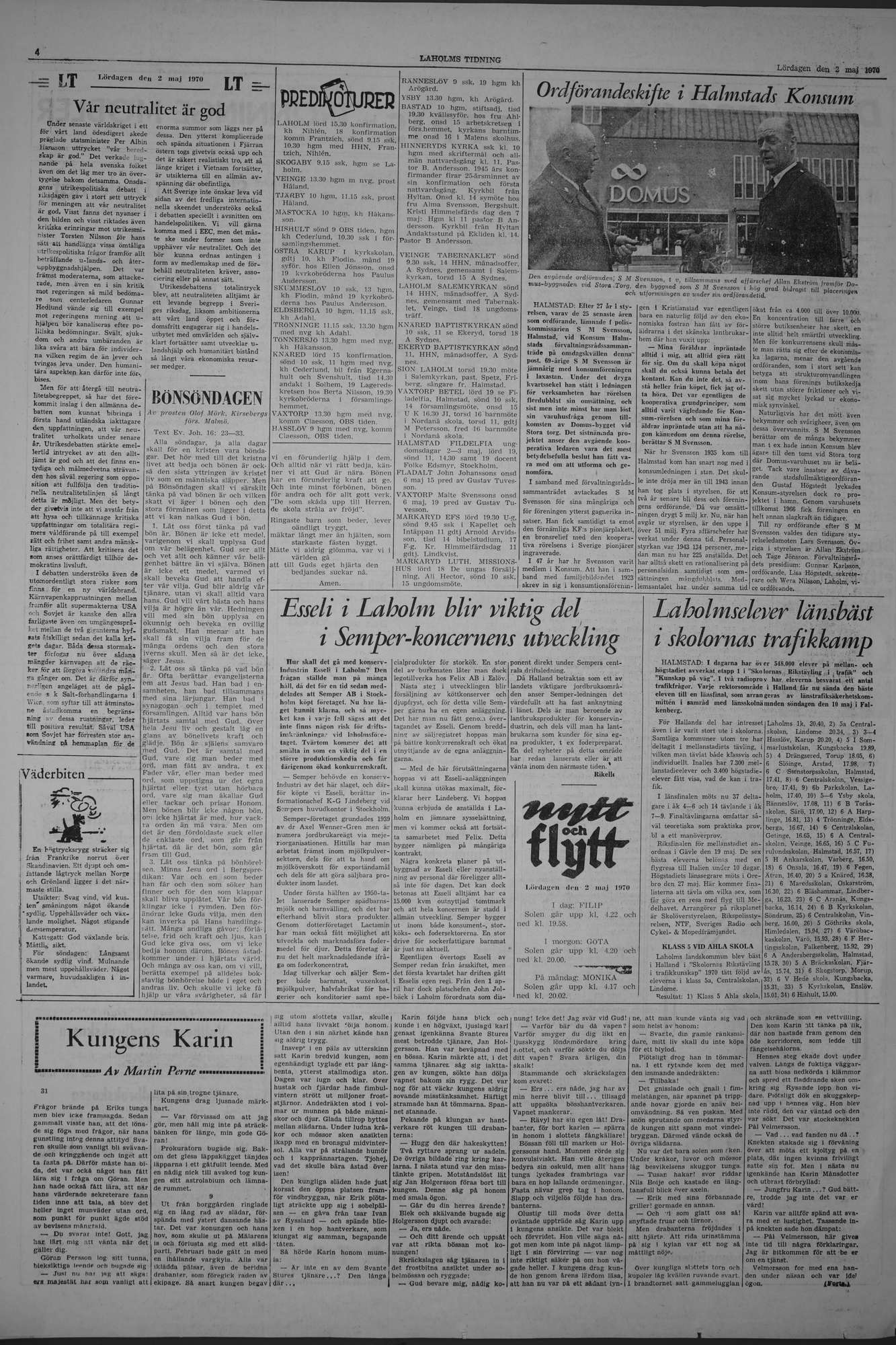 Laholms Tidning Lördag 2 maj 1970, sida 4
