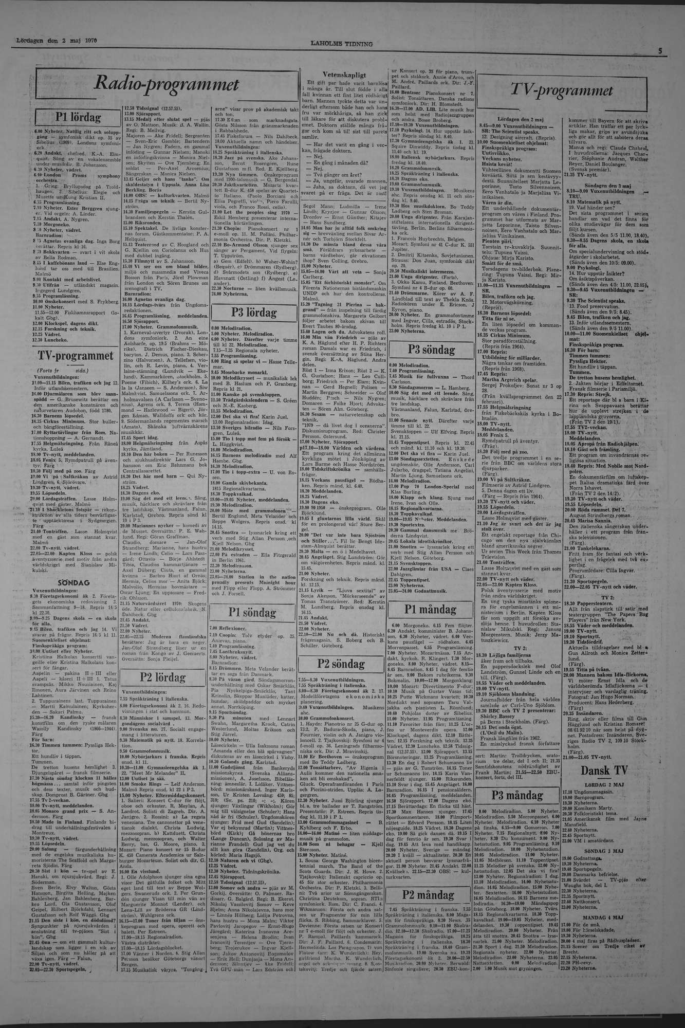 Laholms Tidning Lördag 2 maj 1970, sida 5