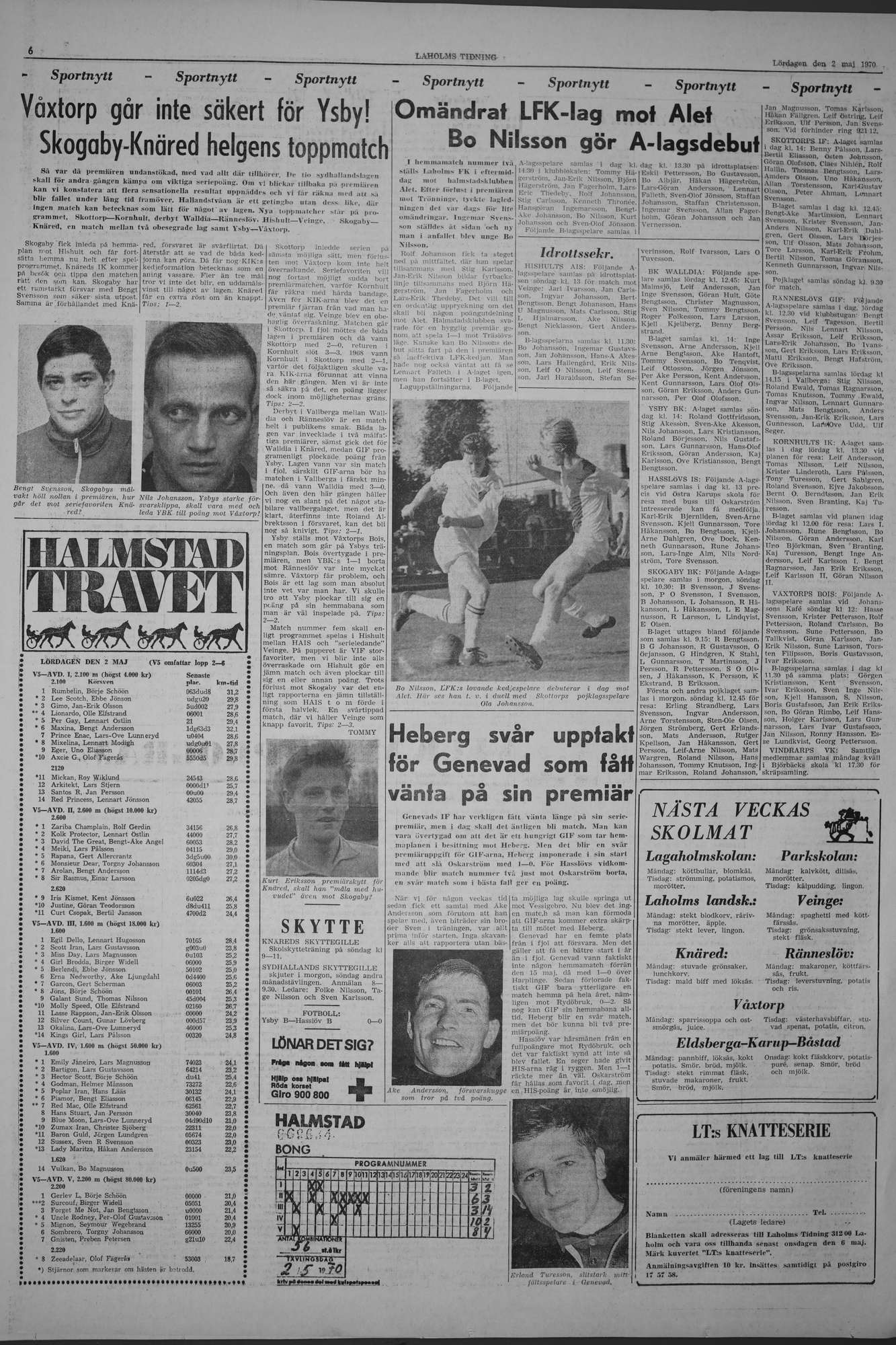 Laholms Tidning Lördag 2 maj 1970, sida 6