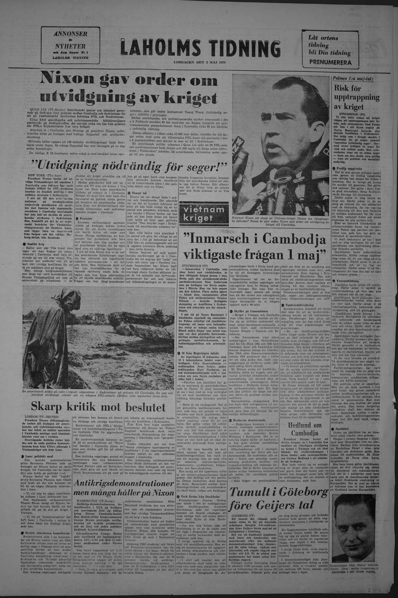 Laholms Tidning Lördag 2 maj 1970, sida 8