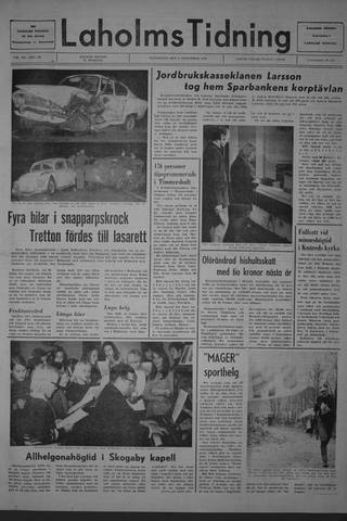 Förstasidan, Måndag 2 november 1970