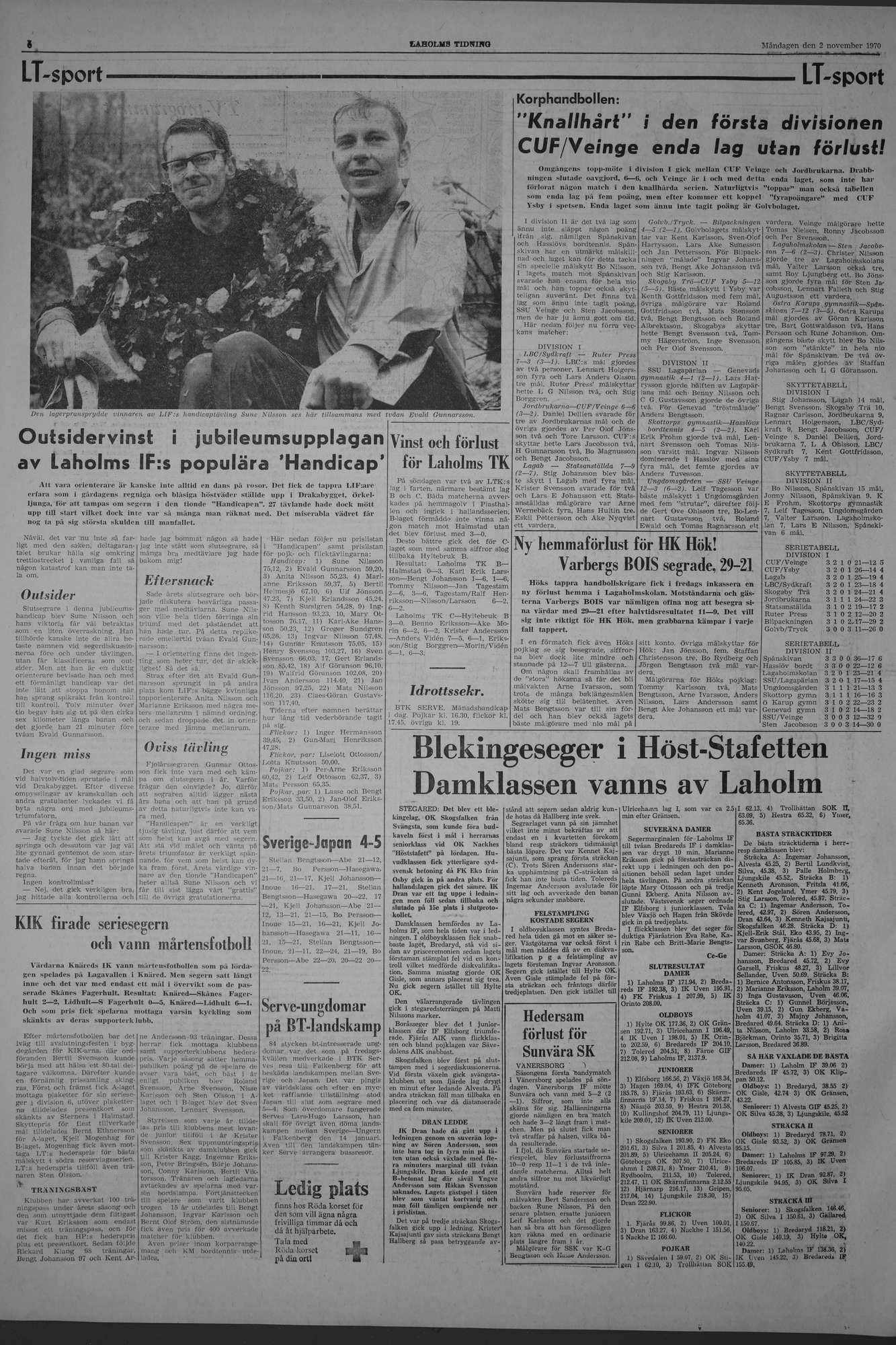 Laholms Tidning Måndag 2 november 1970, sida 6