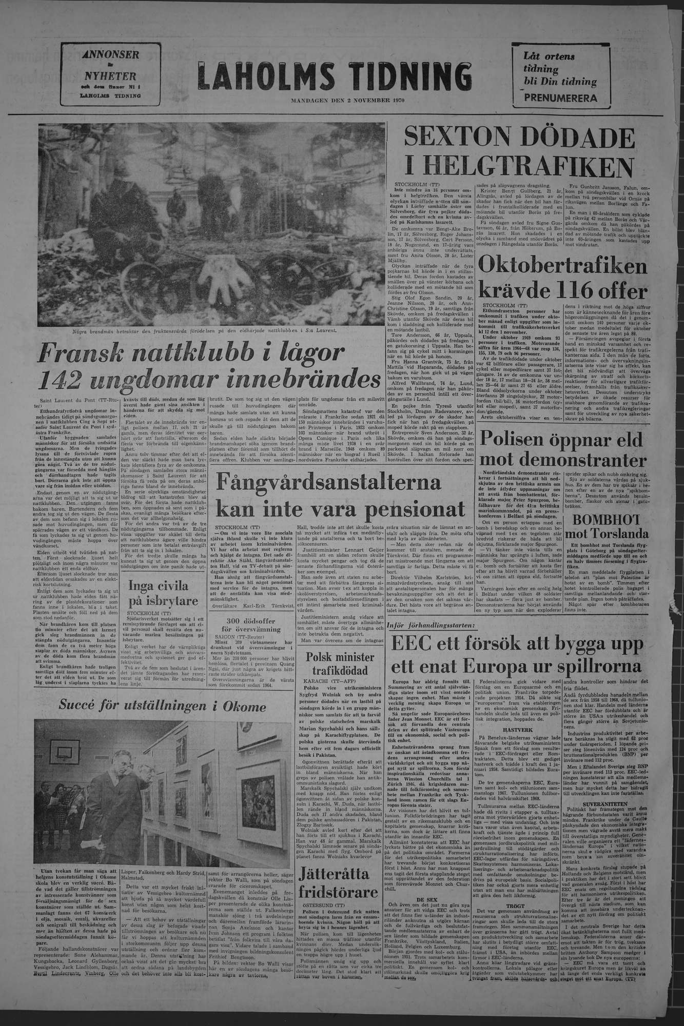 Laholms Tidning Måndag 2 november 1970, sida 8