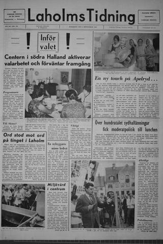 Förstasidan, Onsdag 2 september 1970