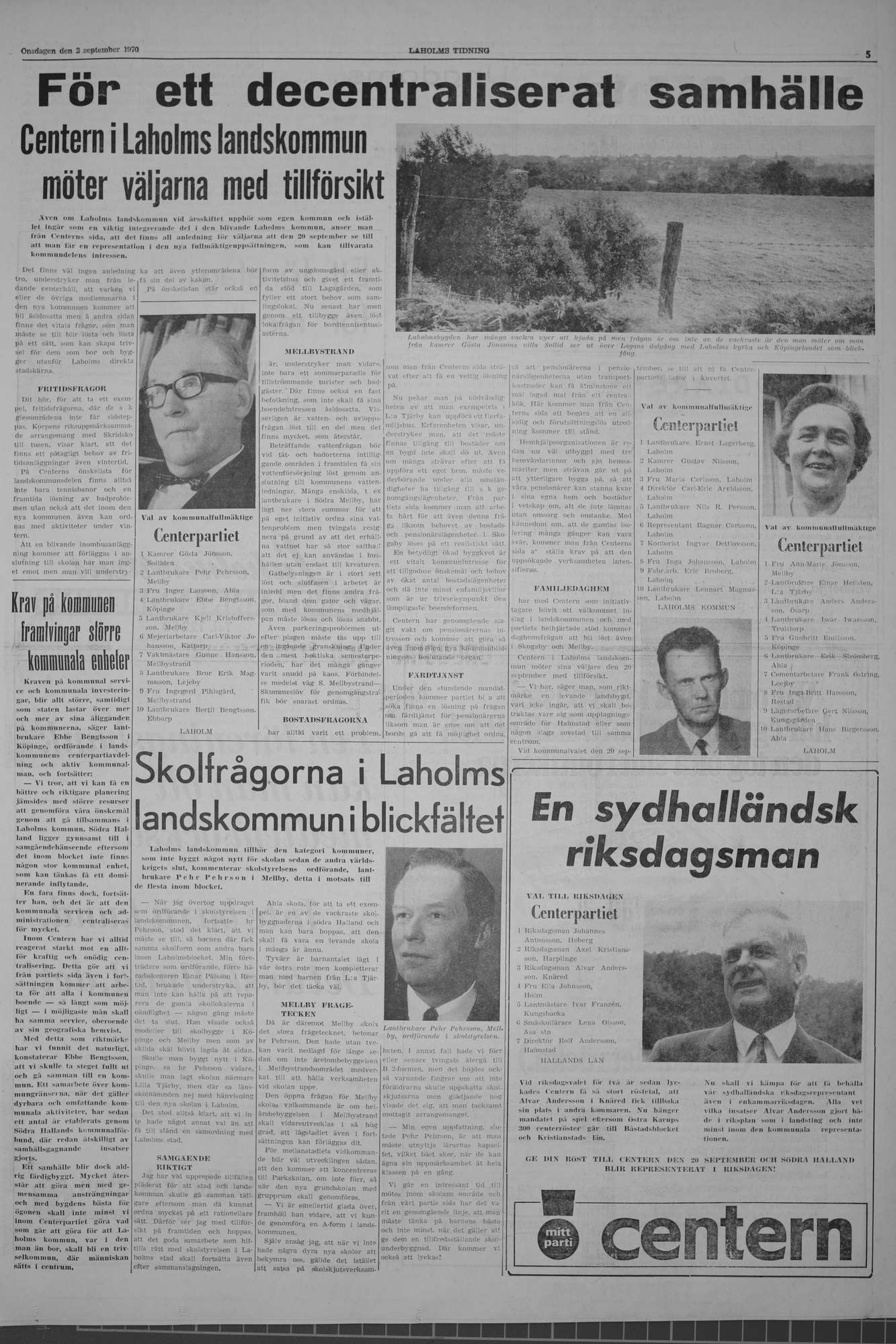 Laholms Tidning Onsdag 2 september 1970, sida 5