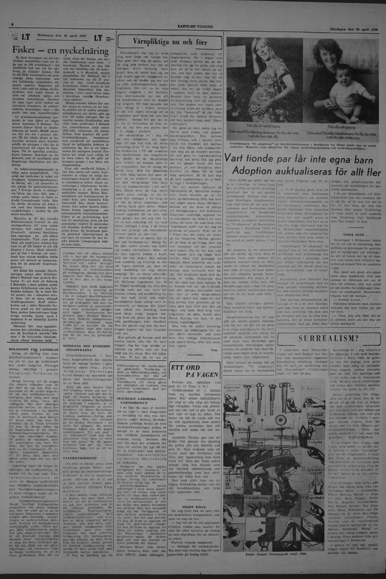 Laholms Tidning Måndag 20 april 1970, sida 4