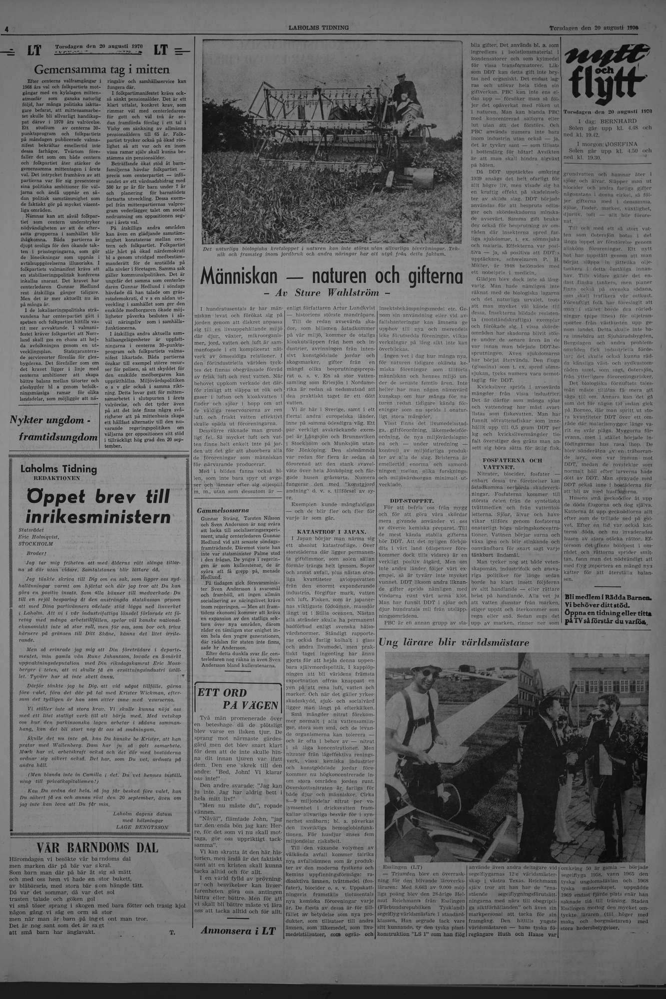 Laholms Tidning Torsdag 20 augusti 1970, sida 4