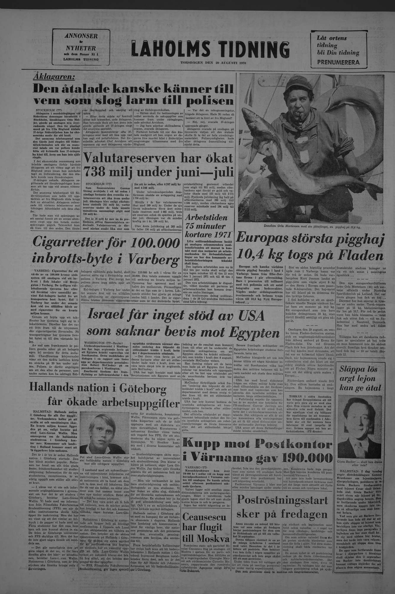 Laholms Tidning Torsdag 20 augusti 1970, sida 8