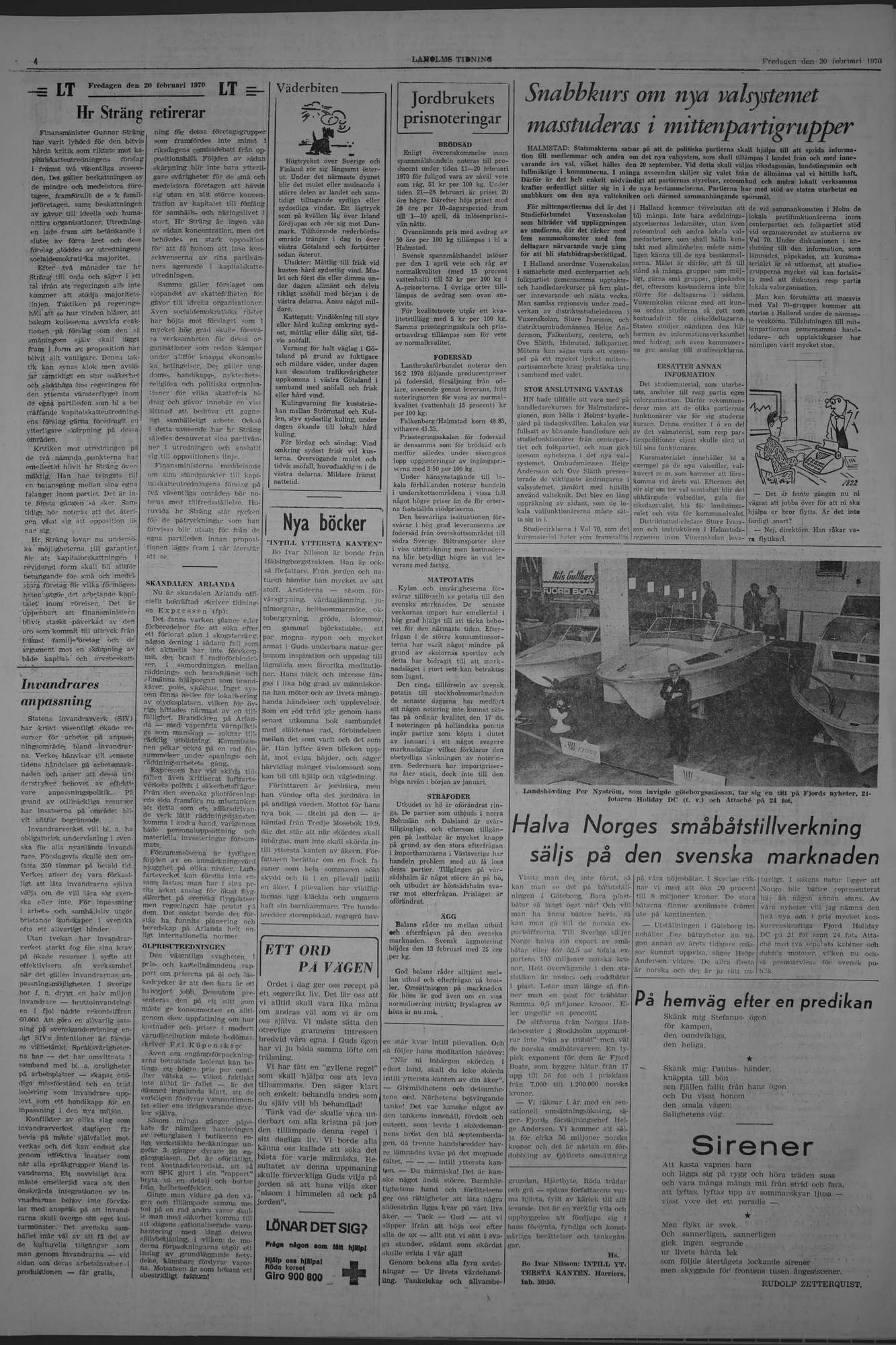 Laholms Tidning Fredag 20 februari 1970, sida 4