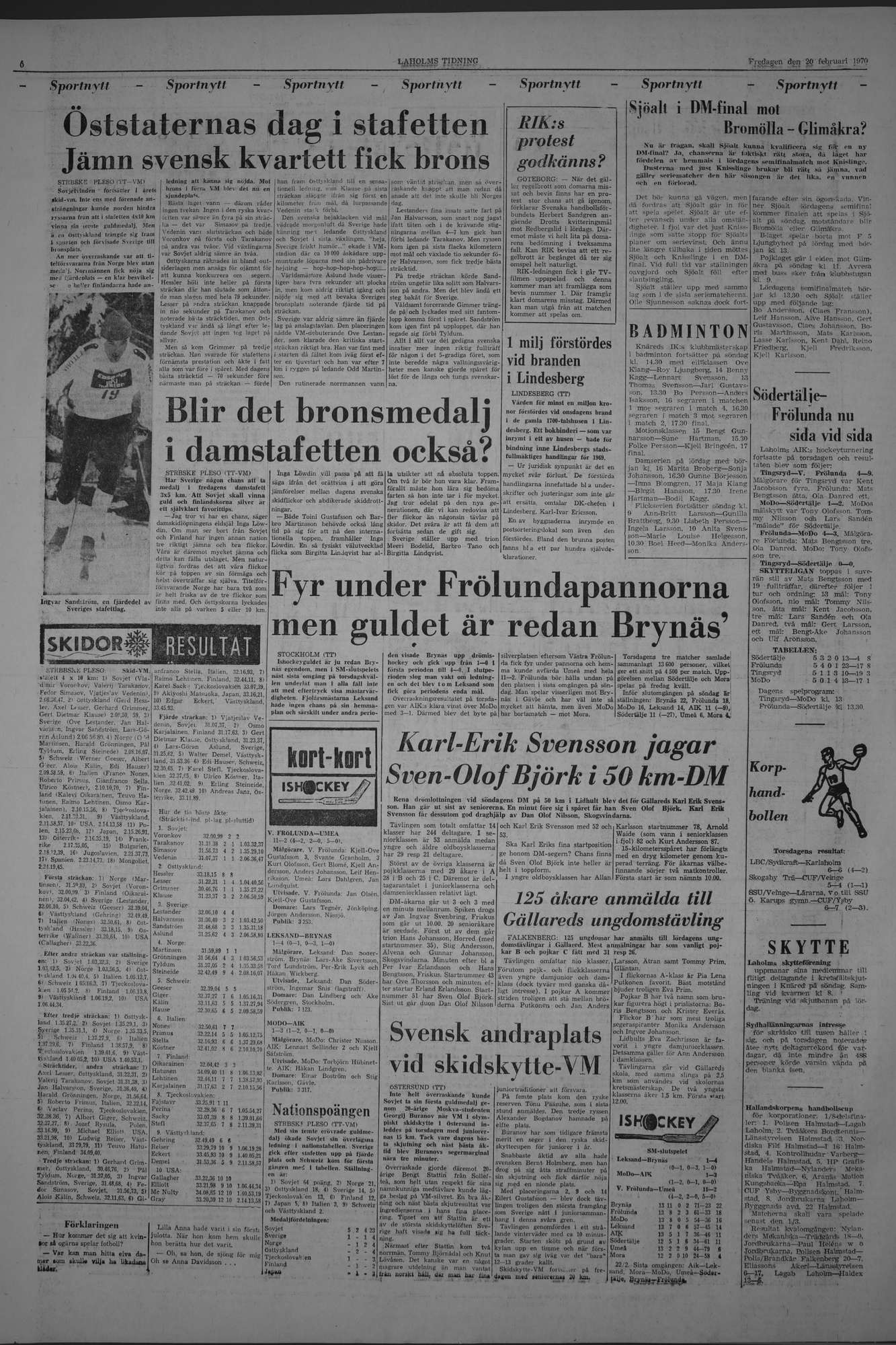 Laholms Tidning Fredag 20 februari 1970, sida 6