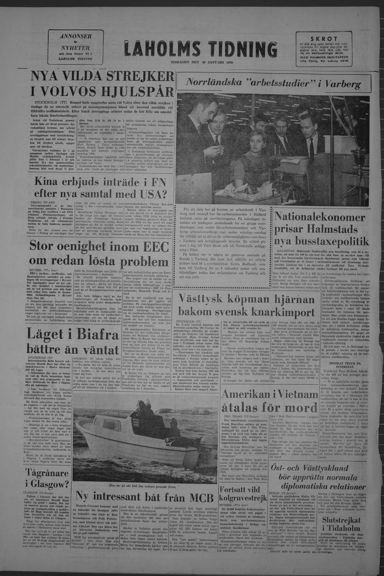 Laholms Tidning Tisdag 20 januari 1970, sida 8
