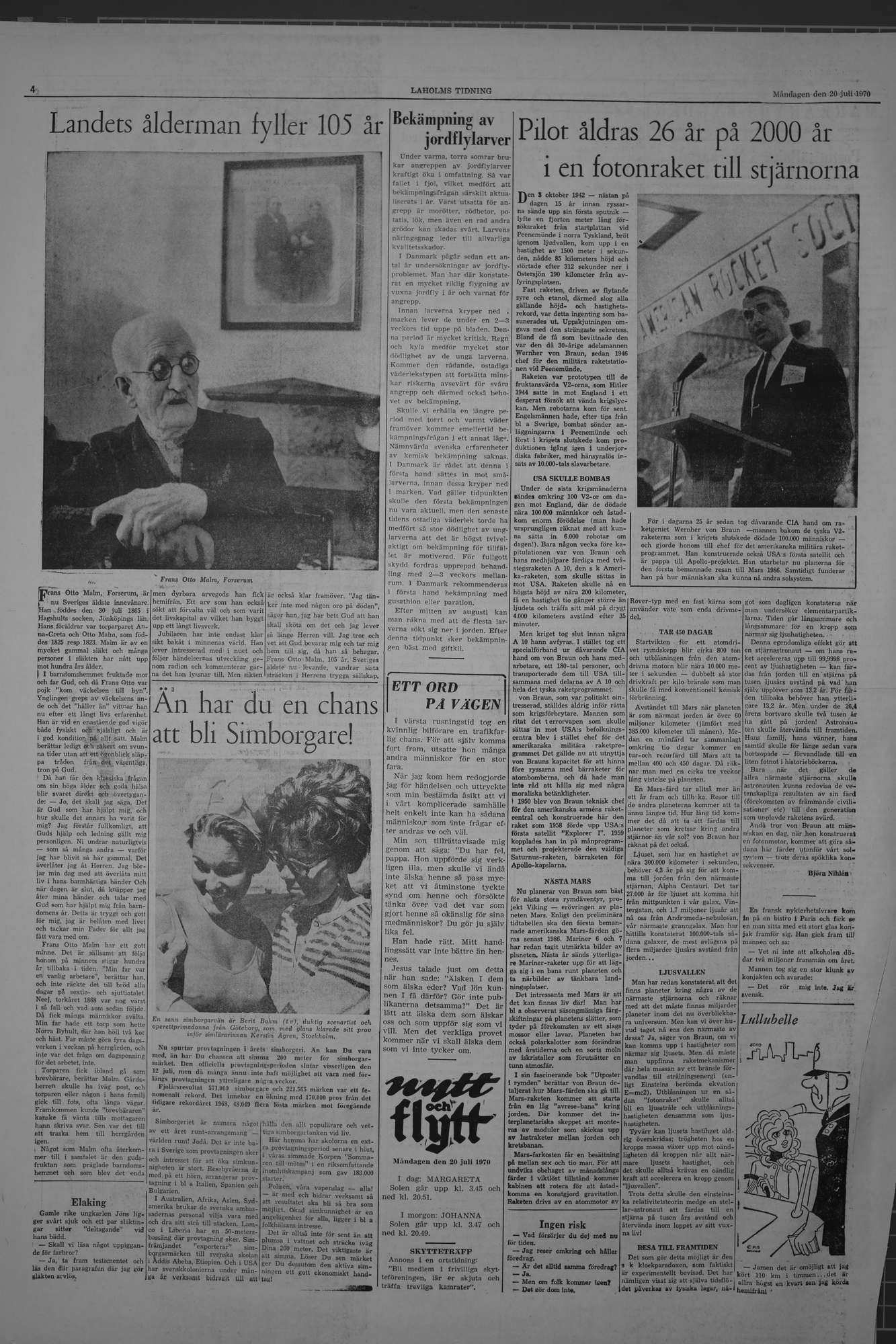 Laholms Tidning Måndag 20 juli 1970, sida 4