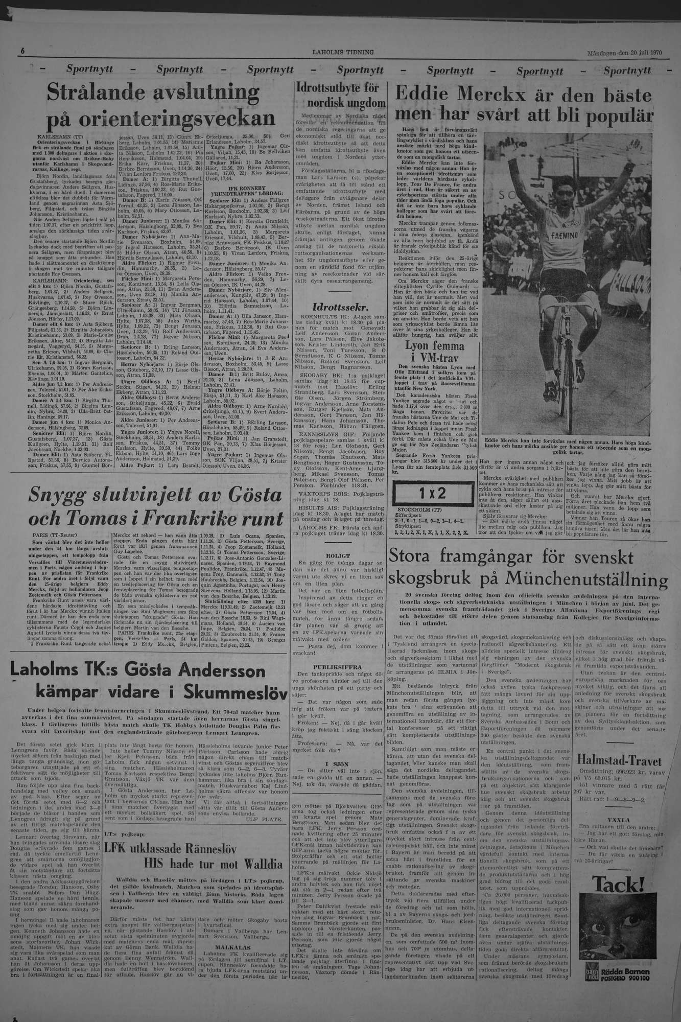 Laholms Tidning Måndag 20 juli 1970, sida 6