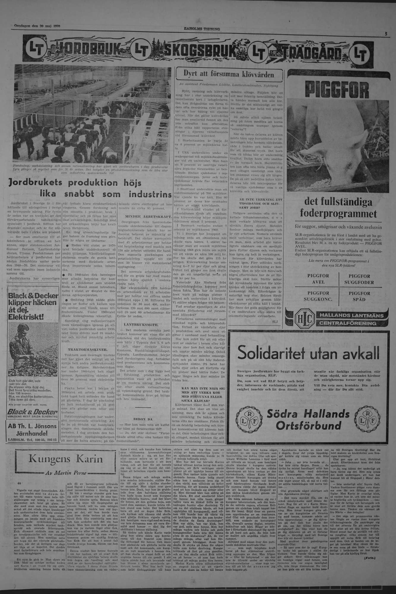 Laholms Tidning Onsdag 20 maj 1970, sida 5