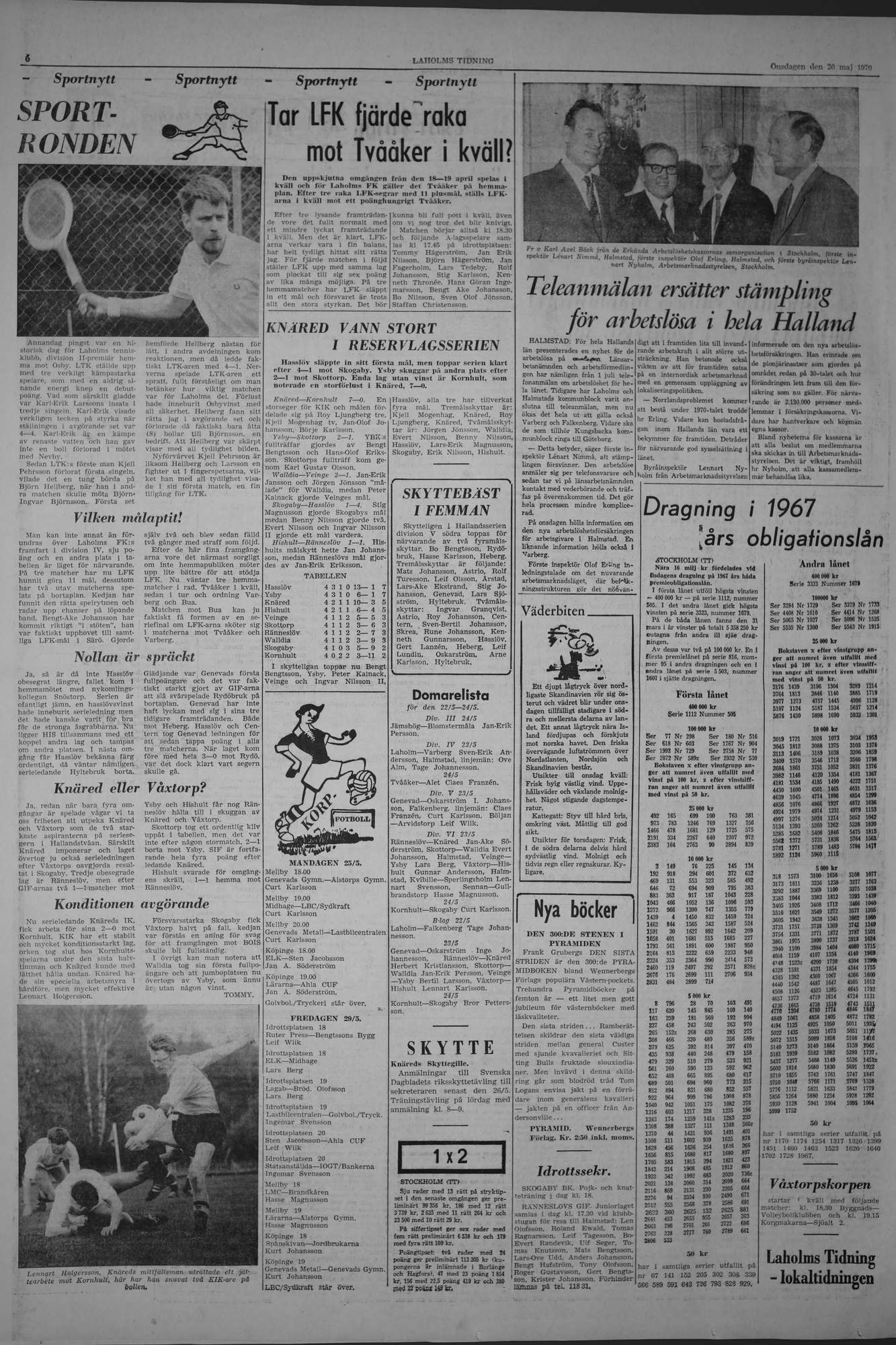 Laholms Tidning Onsdag 20 maj 1970, sida 6