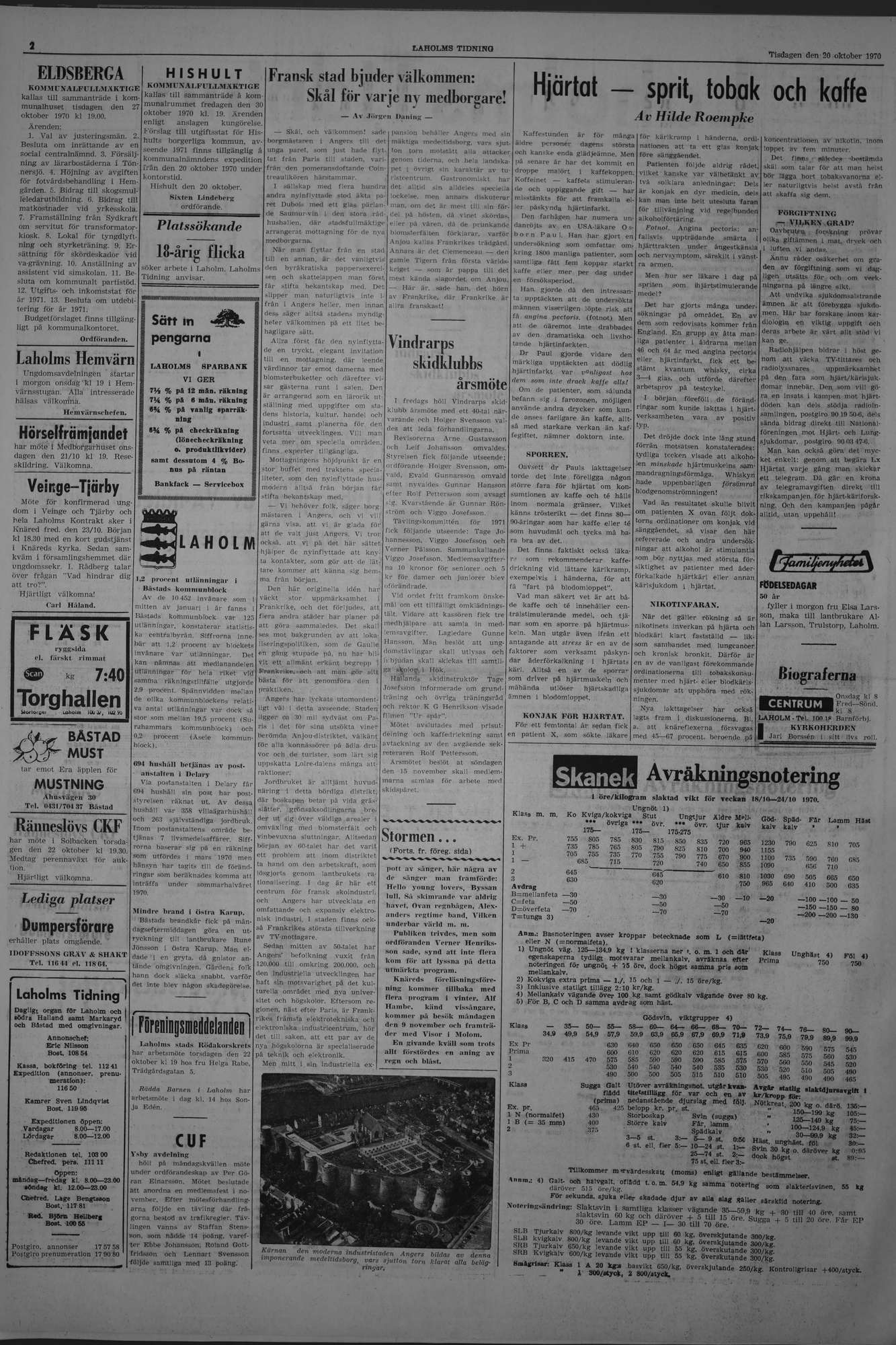 Laholms Tidning Tisdag 20 oktober 1970, sida 2