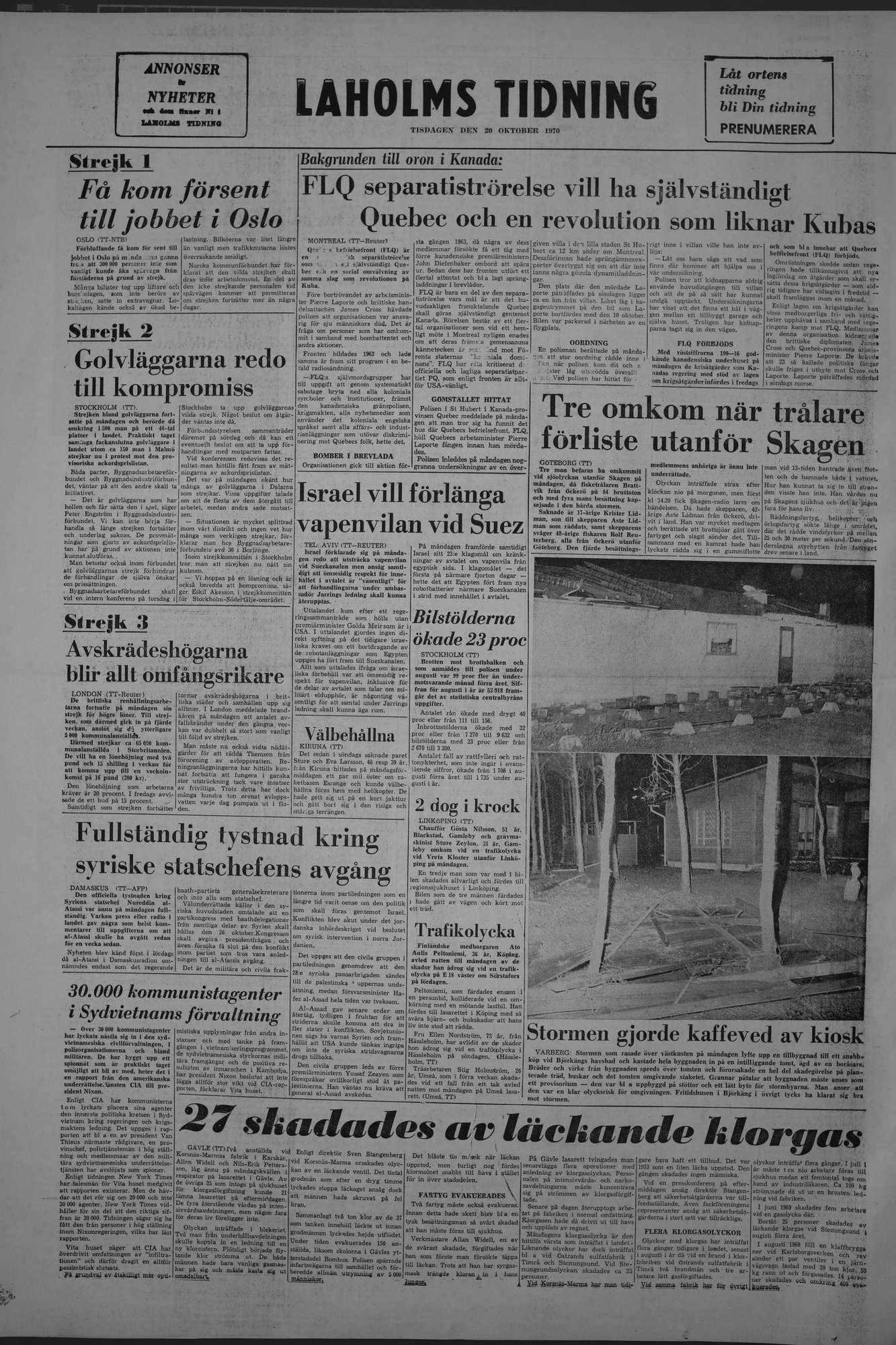 Laholms Tidning Tisdag 20 oktober 1970, sida 8