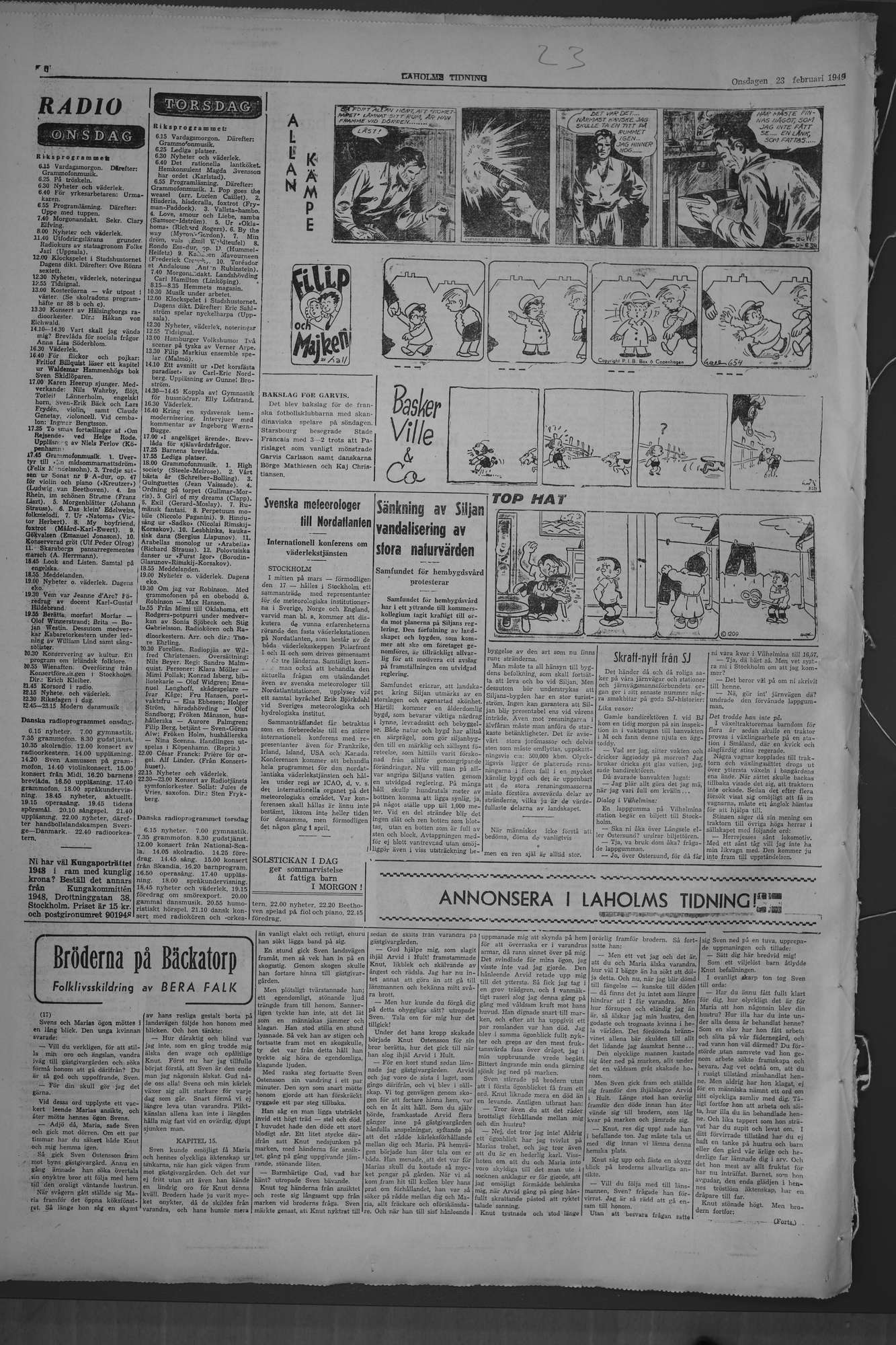Laholms Tidning Onsdag 23 februari 1949, sida 6