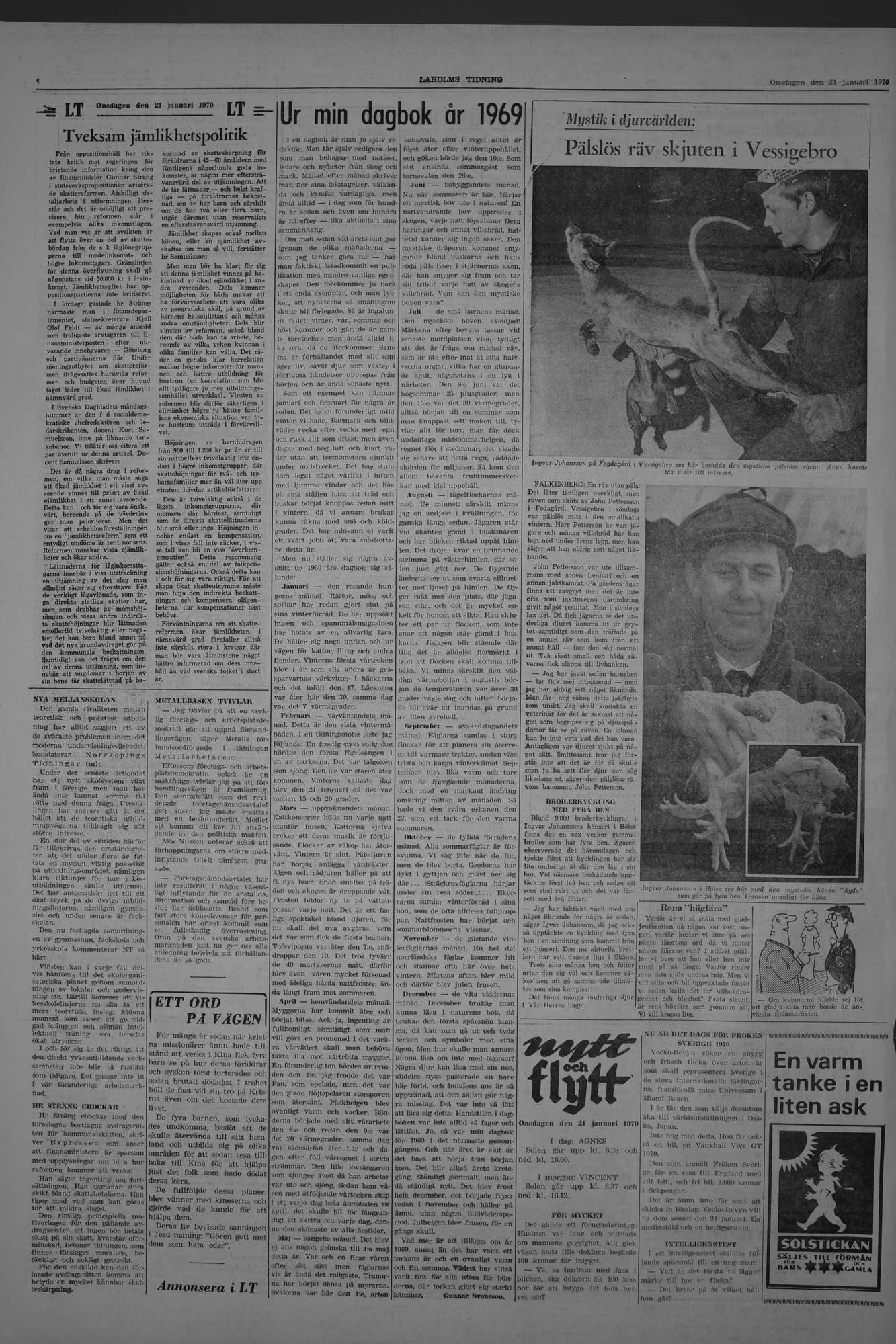 Laholms Tidning Onsdag 21 januari 1970, sida 4