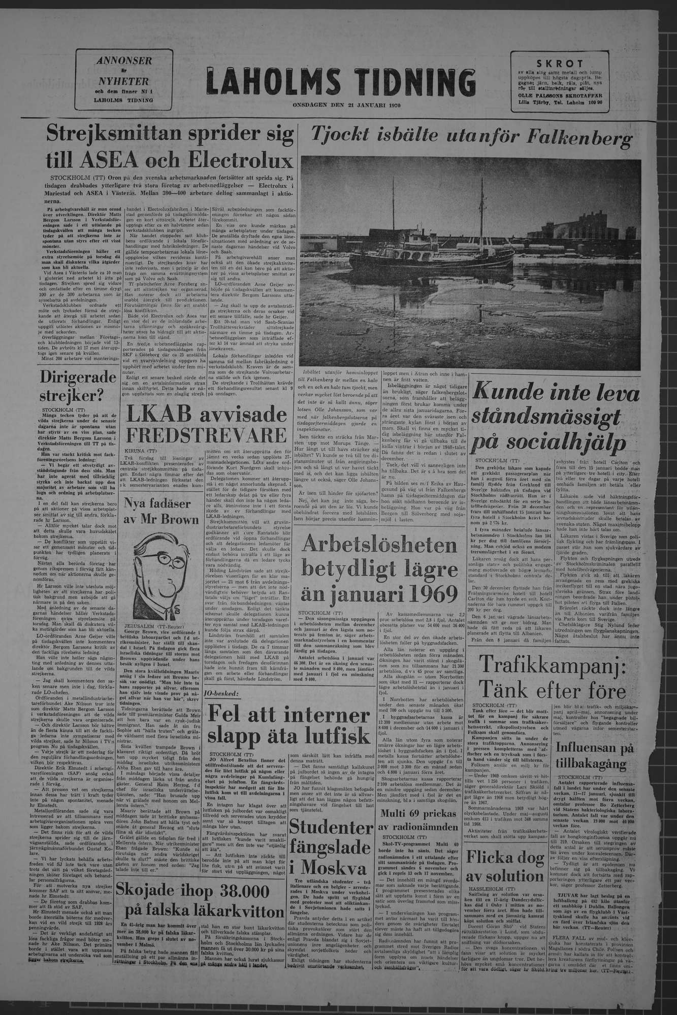 Laholms Tidning Onsdag 21 januari 1970, sida 8