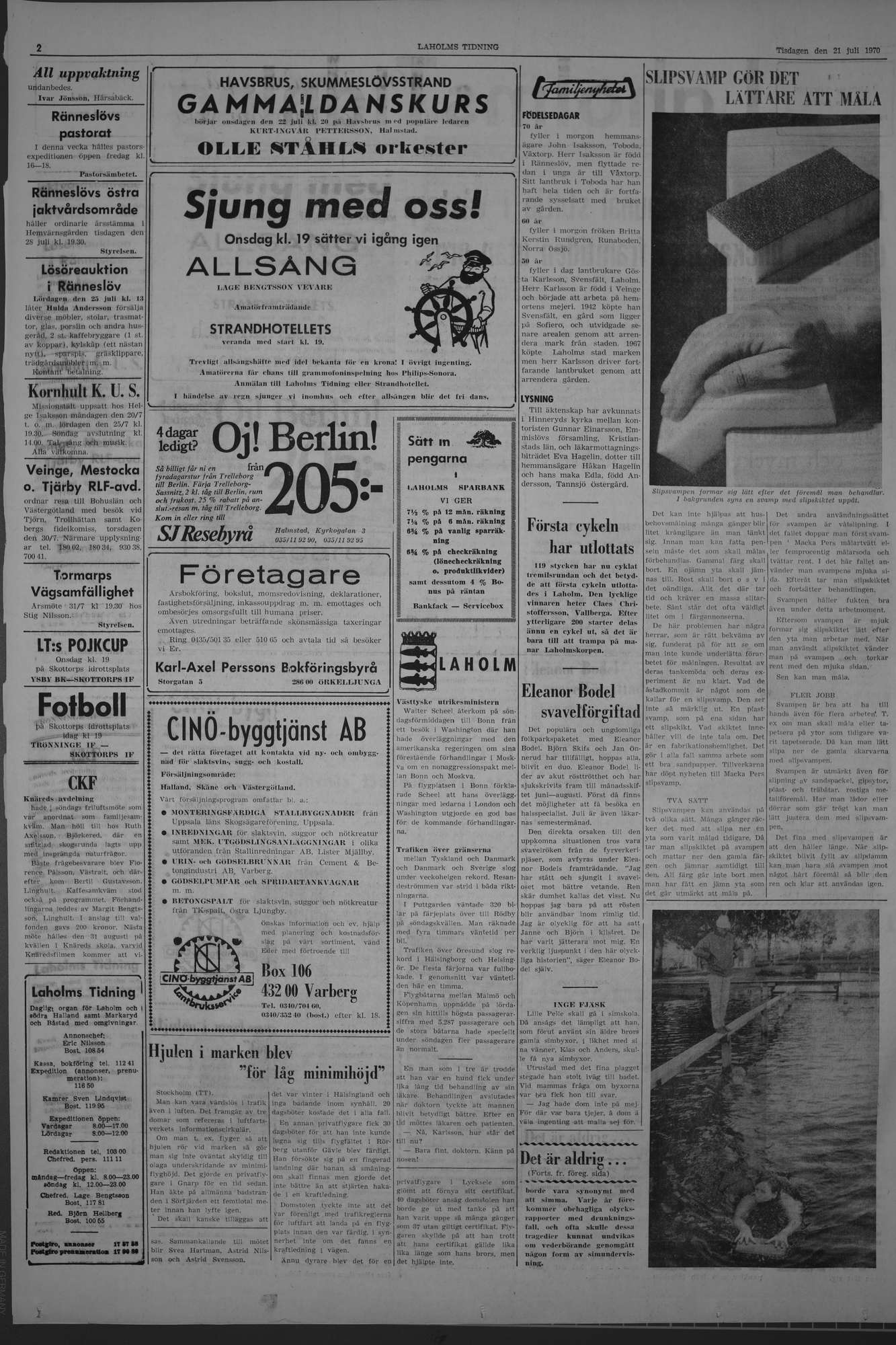 Laholms Tidning Tisdag 21 juli 1970, sida 2