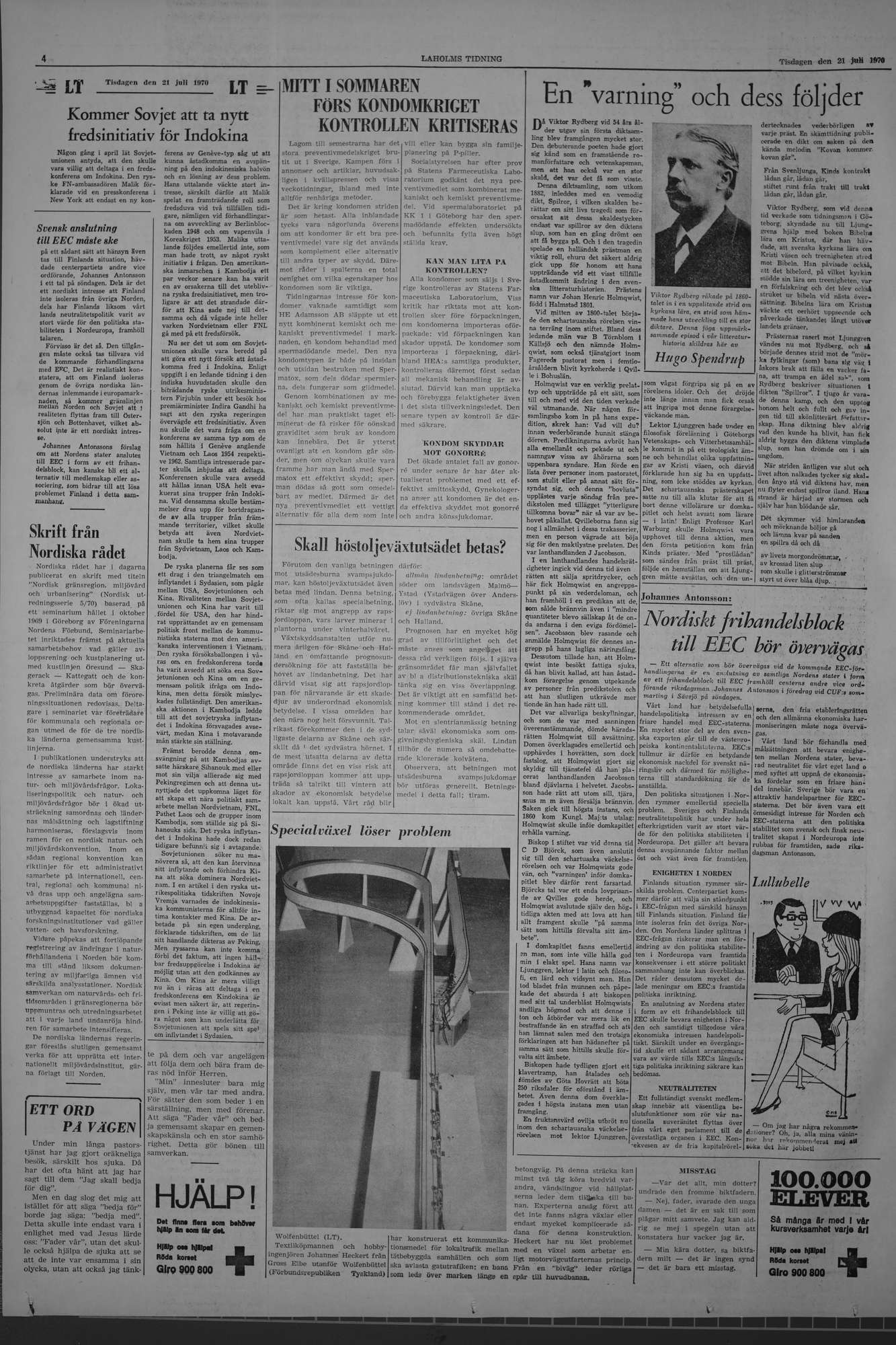 Laholms Tidning Tisdag 21 juli 1970, sida 4