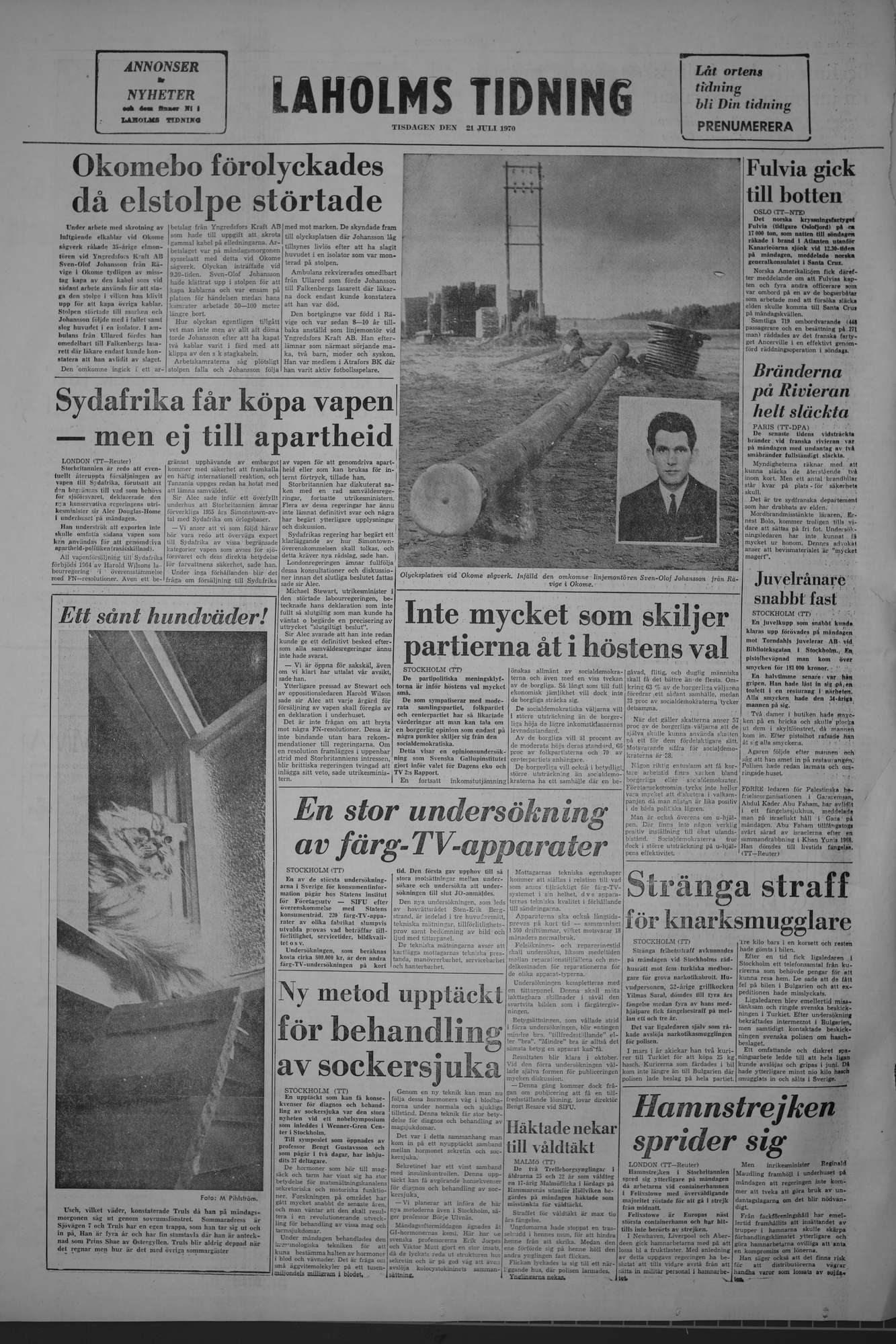 Laholms Tidning Tisdag 21 juli 1970, sida 8