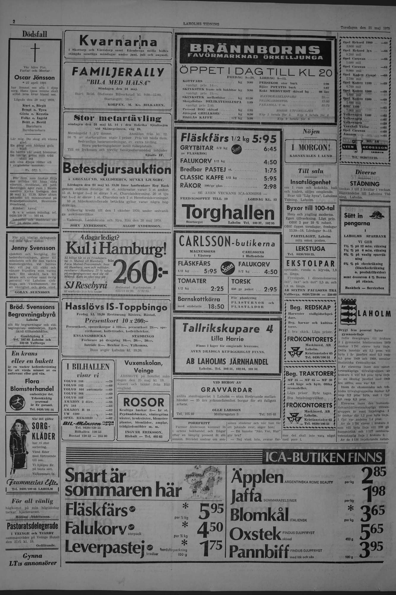 Laholms Tidning Torsdag 21 maj 1970, sida 2