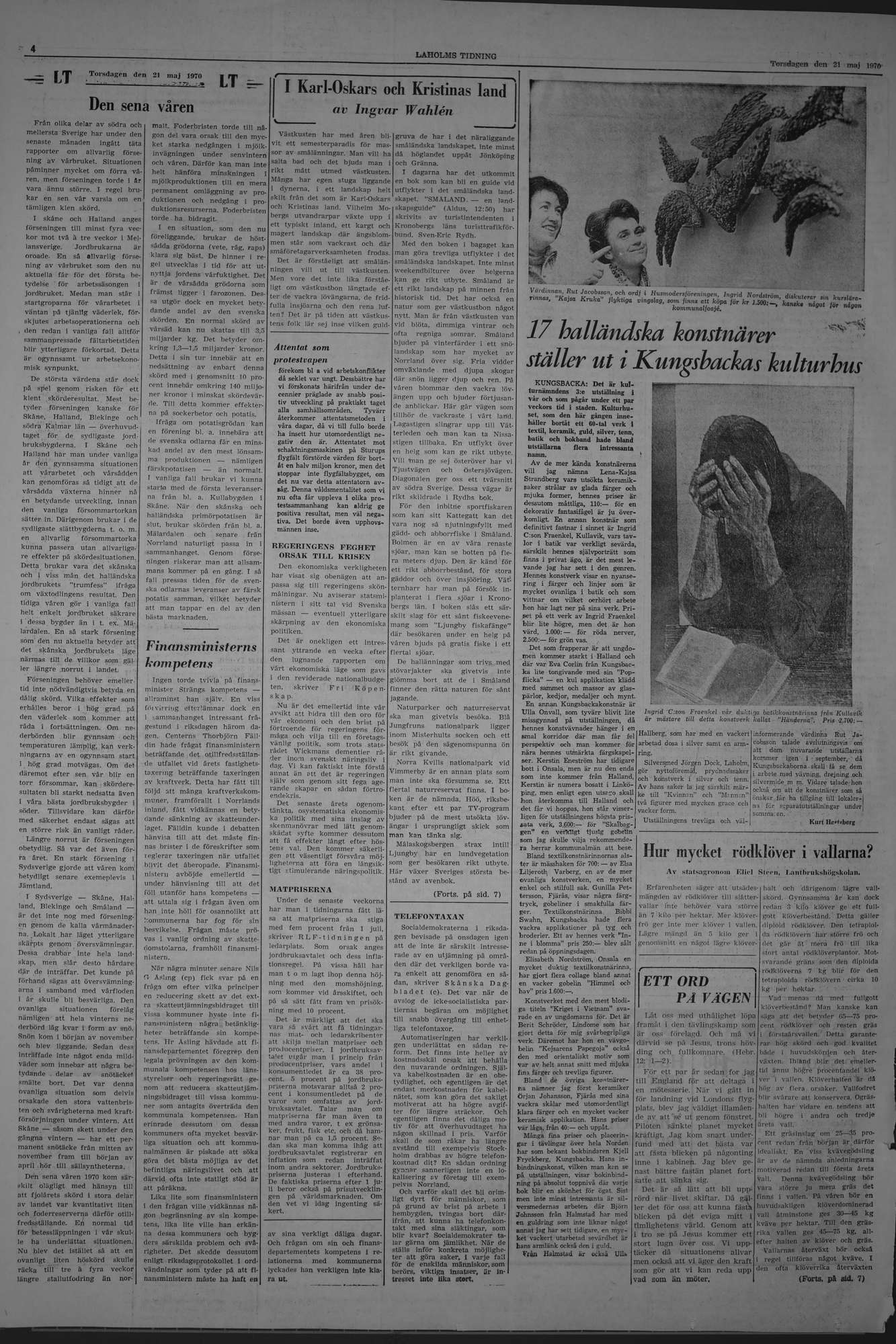 Laholms Tidning Torsdag 21 maj 1970, sida 4