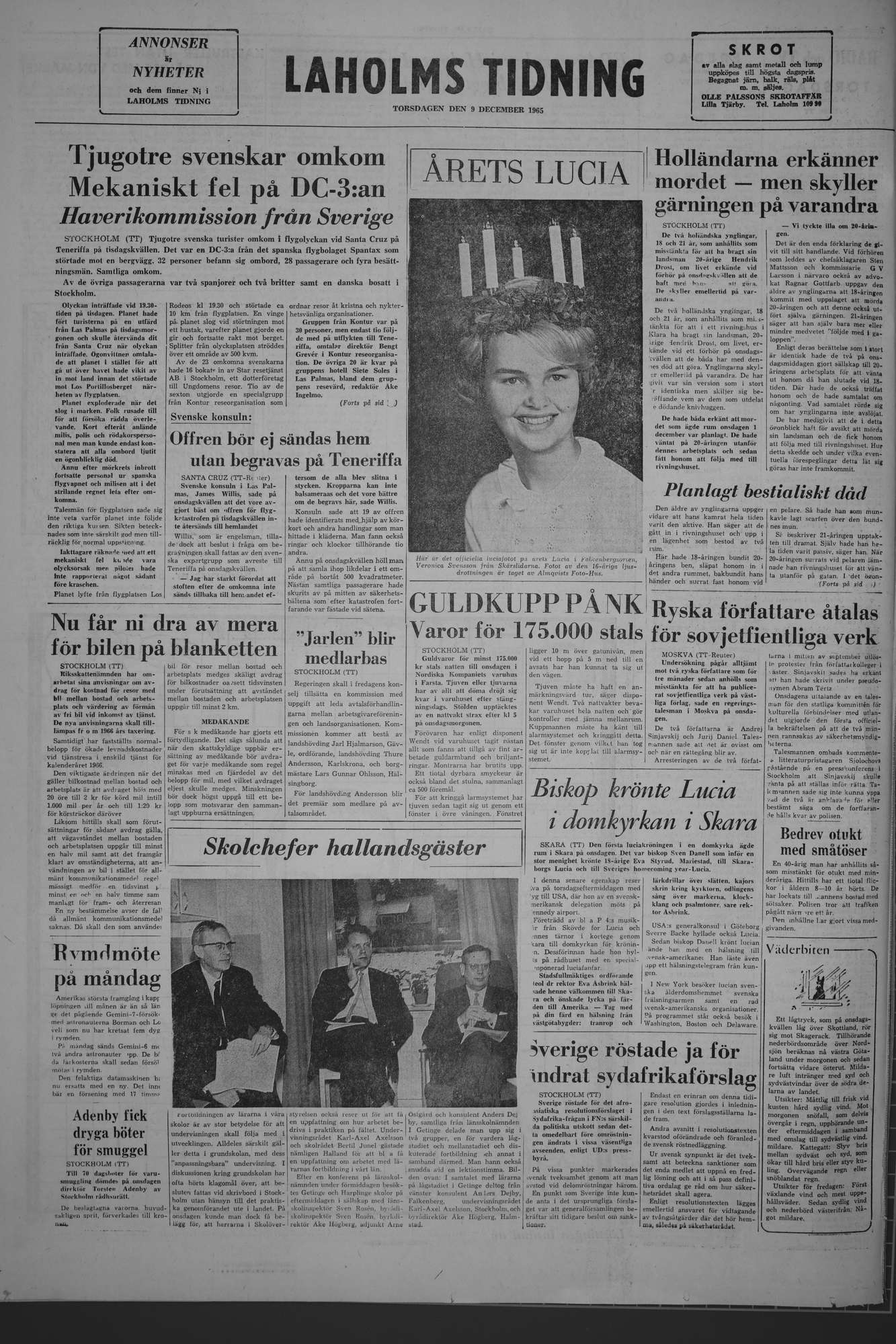 Laholms Tidning Torsdag 9 december 1965, sida 8