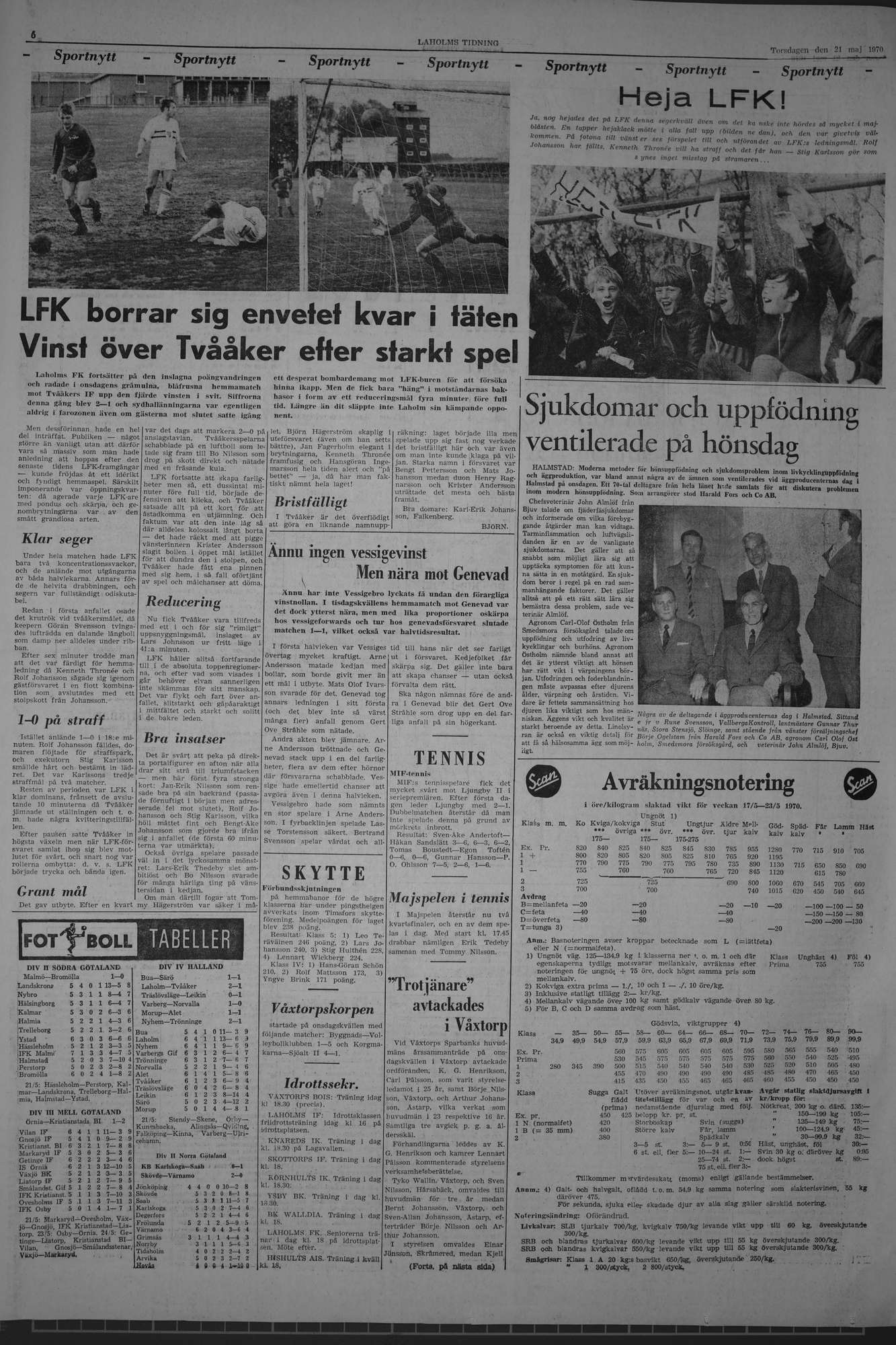Laholms Tidning Torsdag 21 maj 1970, sida 6