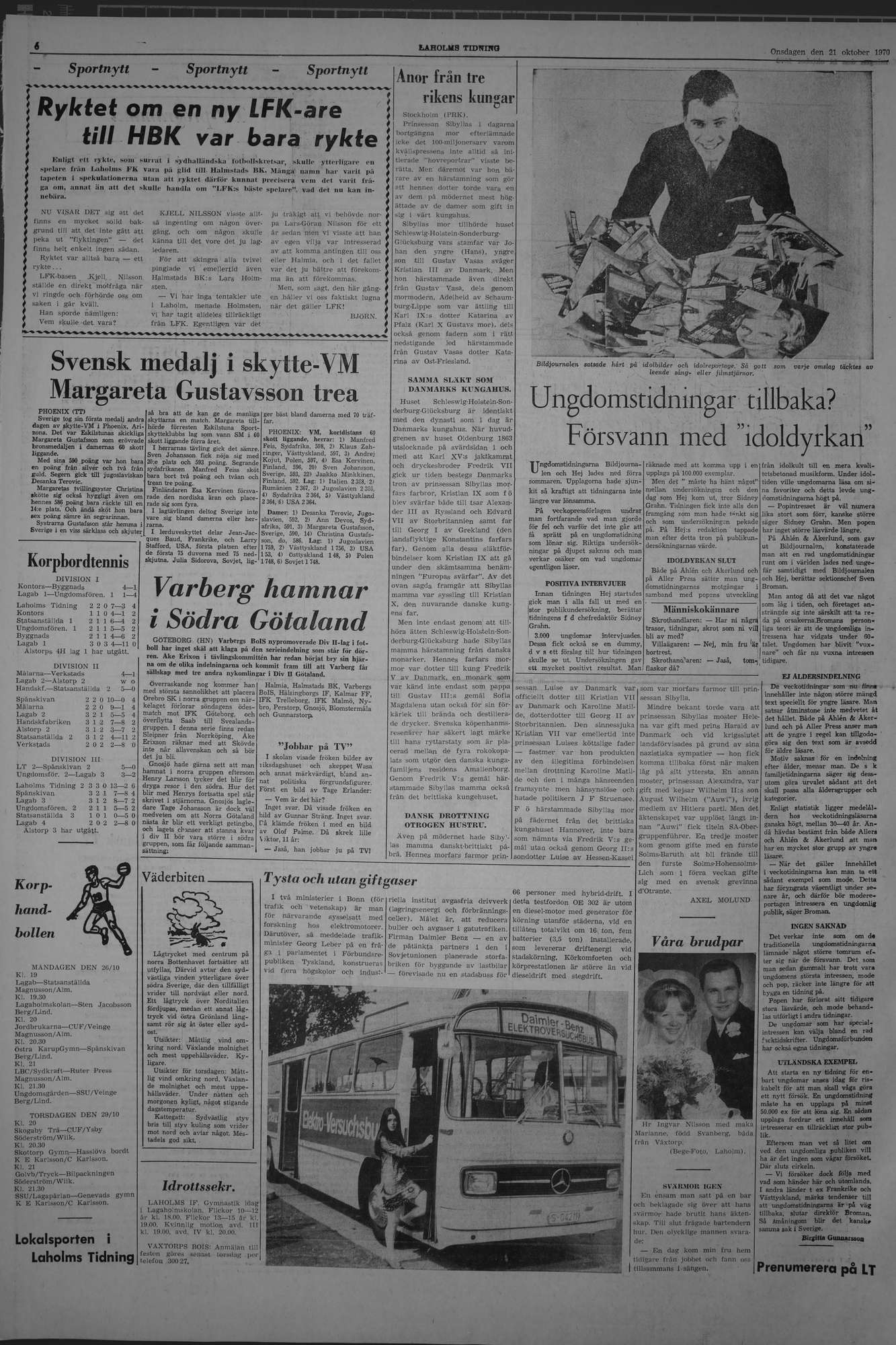 Laholms Tidning Onsdag 21 oktober 1970, sida 6