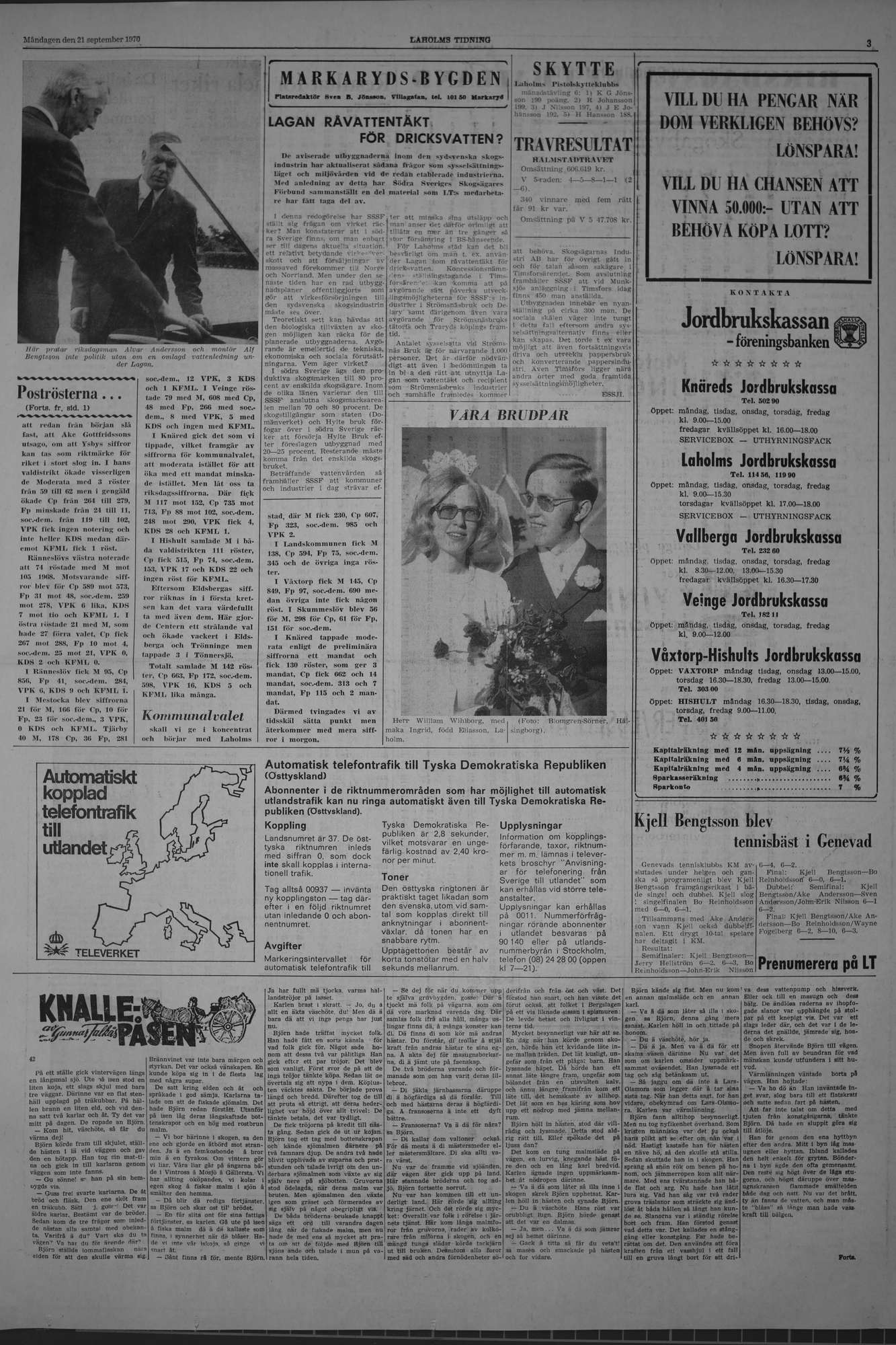 Laholms Tidning Måndag 21 september 1970, sida 3