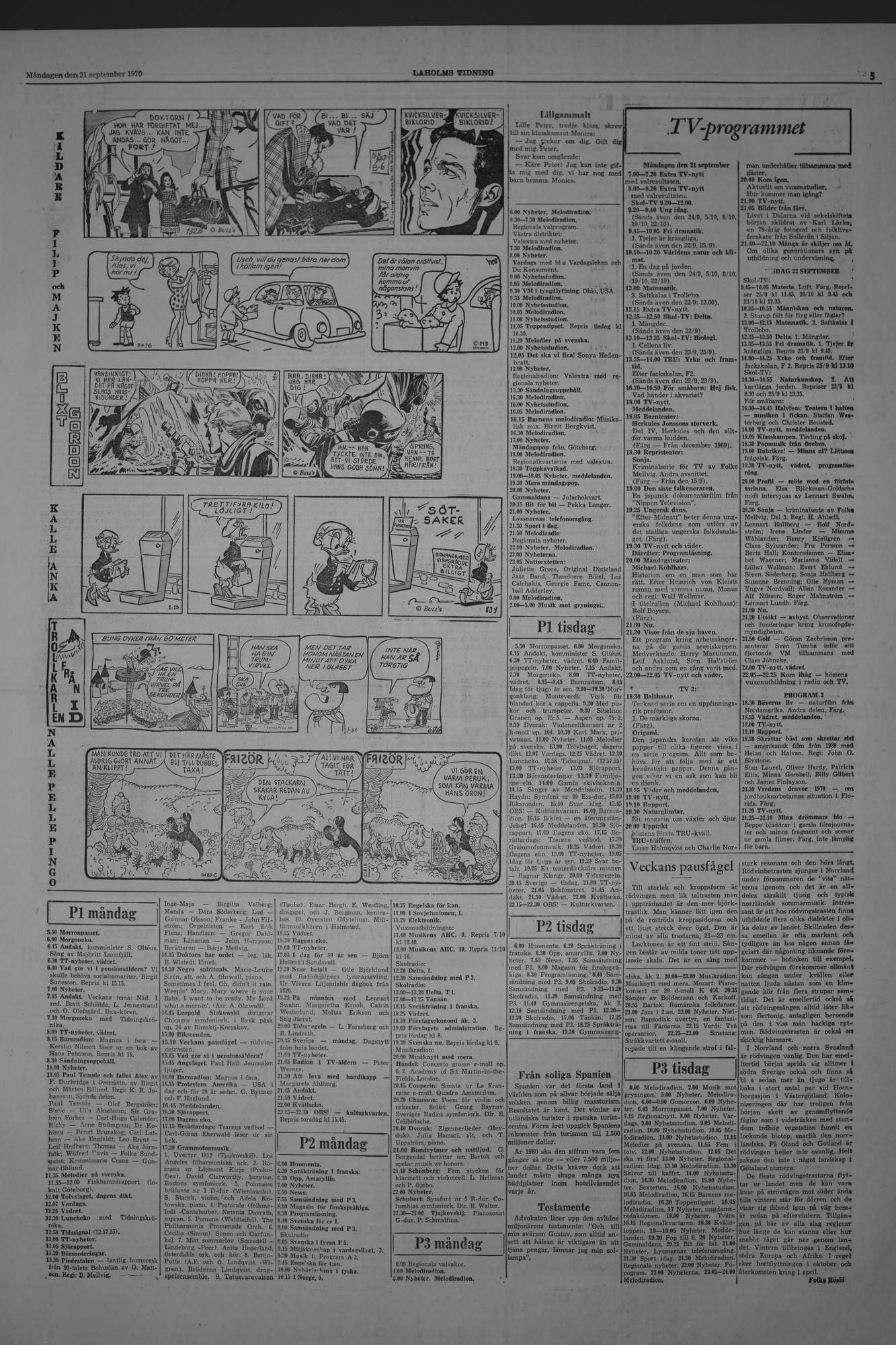 Laholms Tidning Måndag 21 september 1970, sida 5