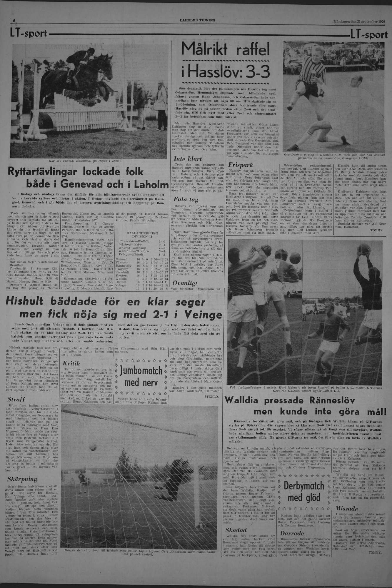Laholms Tidning Måndag 21 september 1970, sida 6