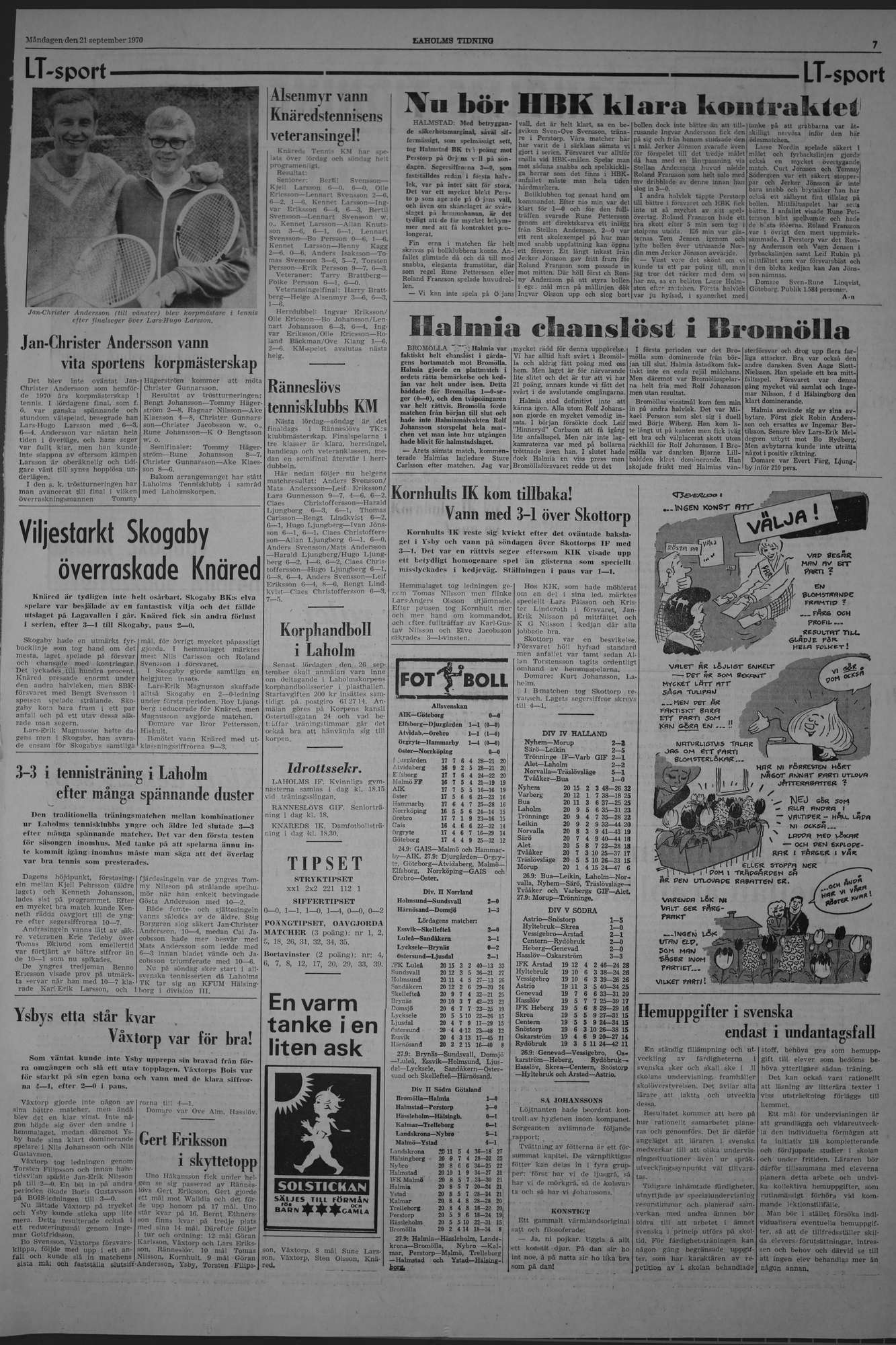 Laholms Tidning Måndag 21 september 1970, sida 7