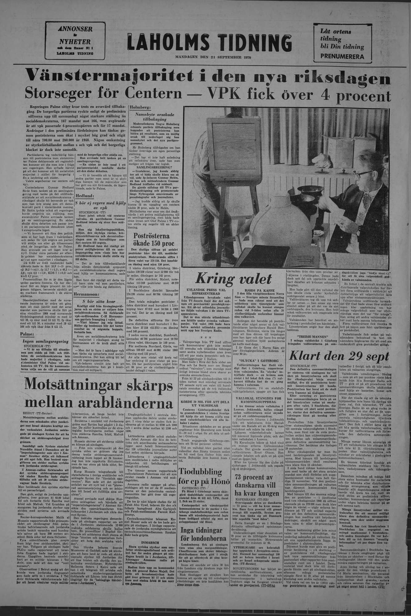 Laholms Tidning Måndag 21 september 1970, sida 8