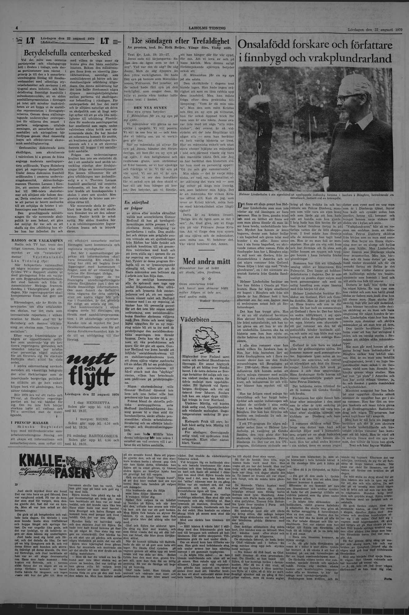 Laholms Tidning Lördag 22 augusti 1970, sida 4