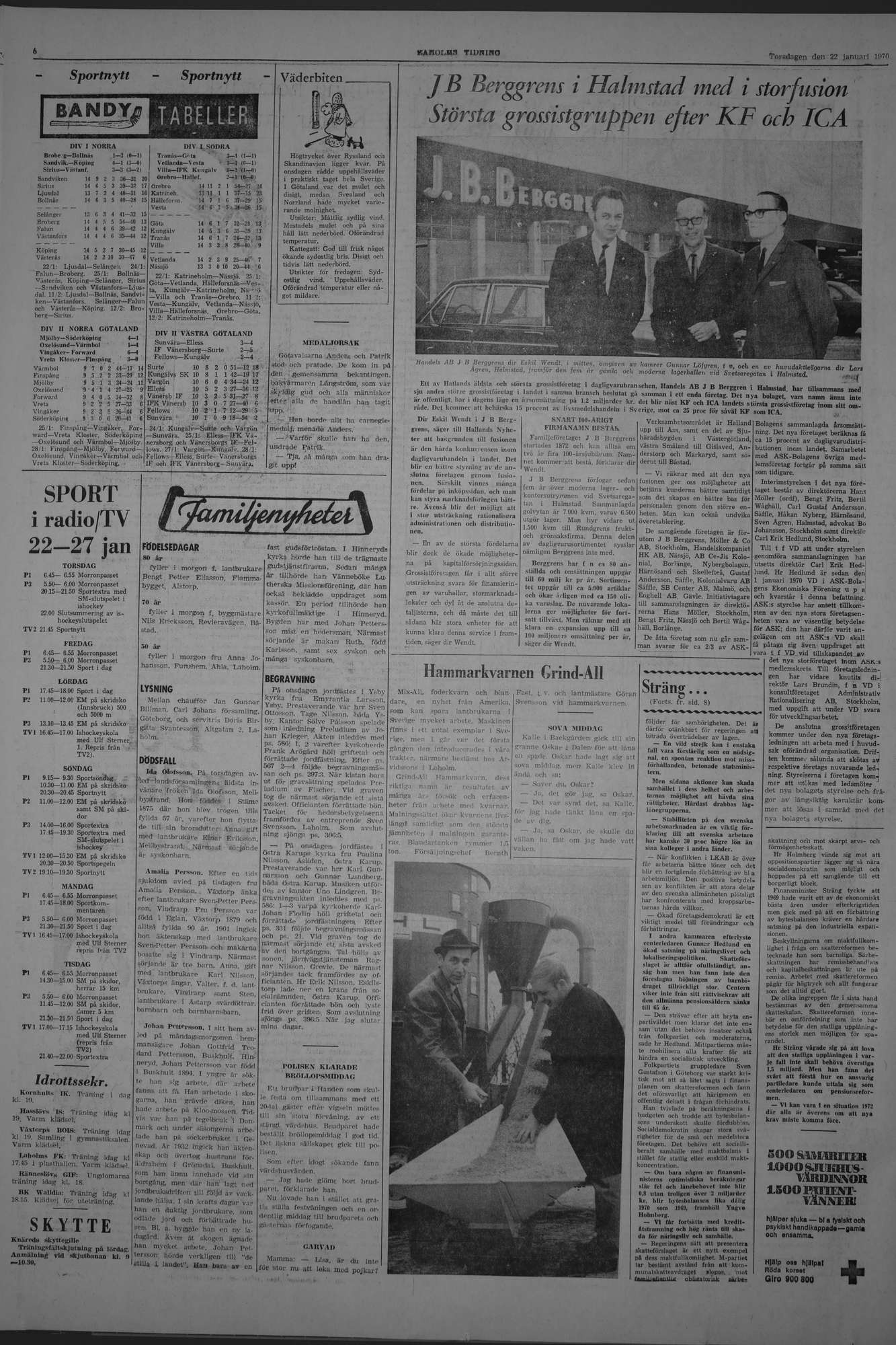 Laholms Tidning Torsdag 22 januari 1970, sida 6