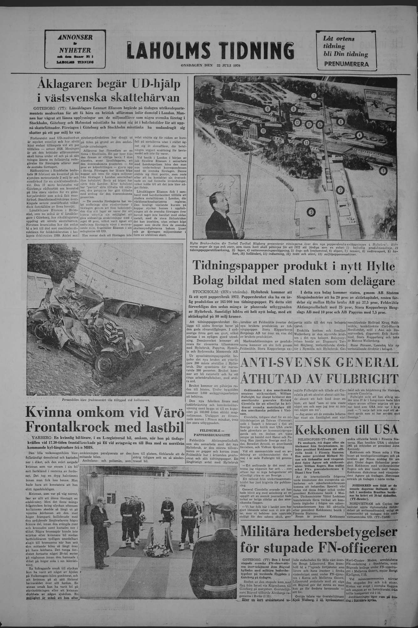 Laholms Tidning Onsdag 22 juli 1970, sida 8