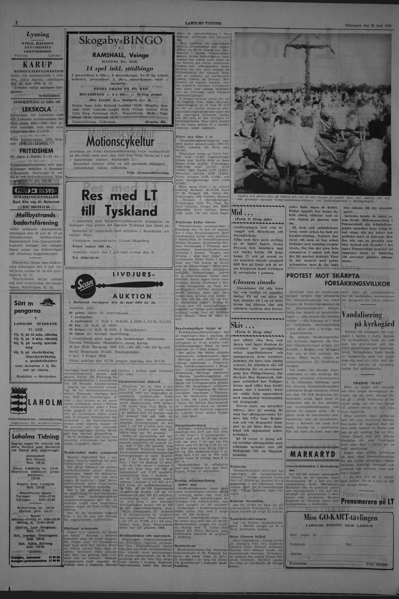 Laholms Tidning Måndag 22 juni 1970, sida 2